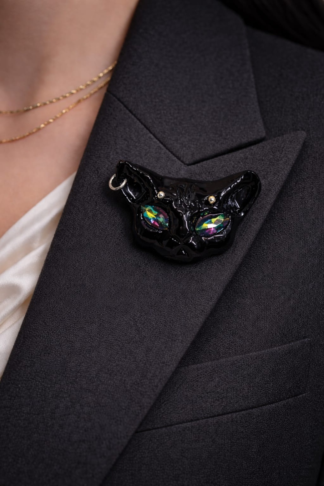 Broșă -pisică-cadouri femei 01305 - bijuterii - broșe - Artynos.ro