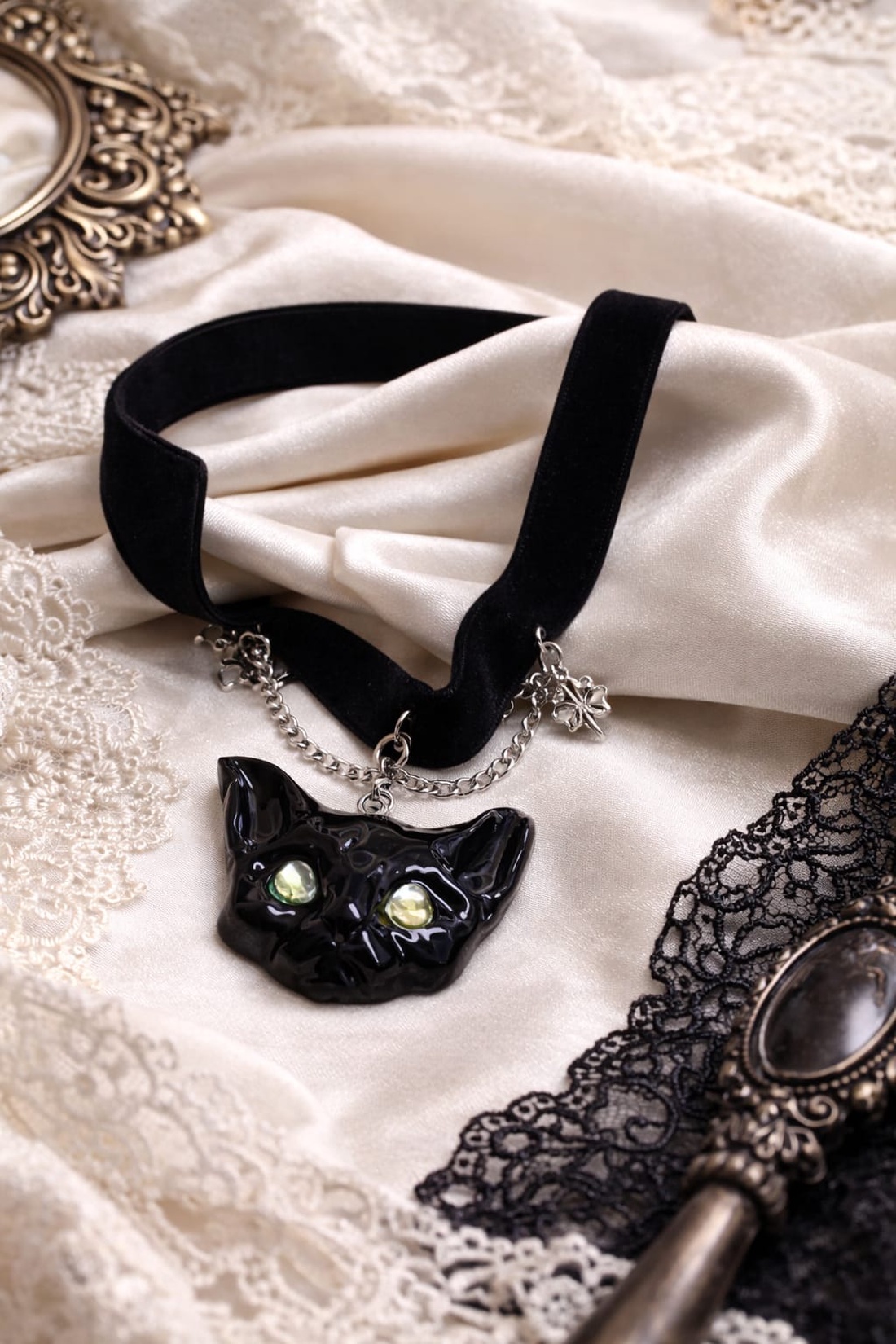 Choker cu pandantiv pisica 01297 - bijuterii - coliere - chockere - Artynos.ro
