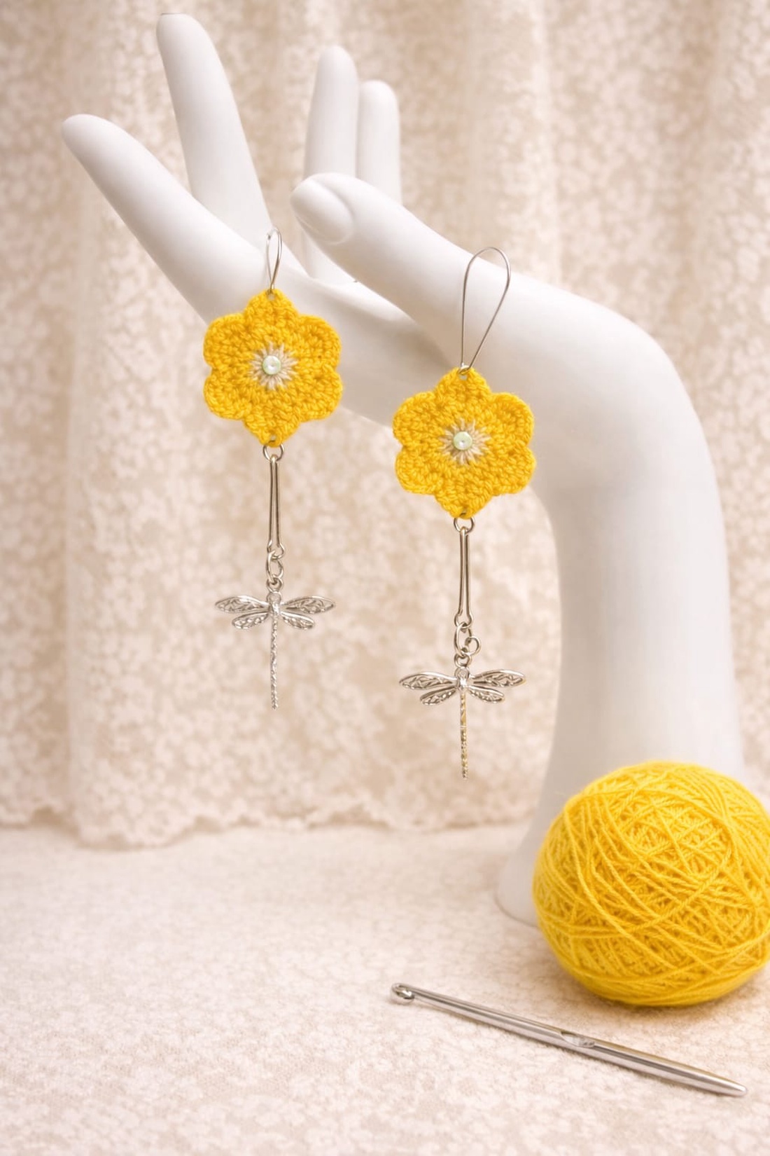 Cercei croșetați 01235 - bijuterii - cercei - cercei croșetați - Artynos.ro