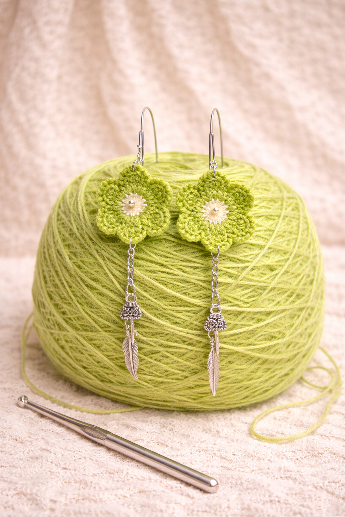 Cercei croșetați 01234 - bijuterii - cercei - cercei croșetați - Artynos.ro