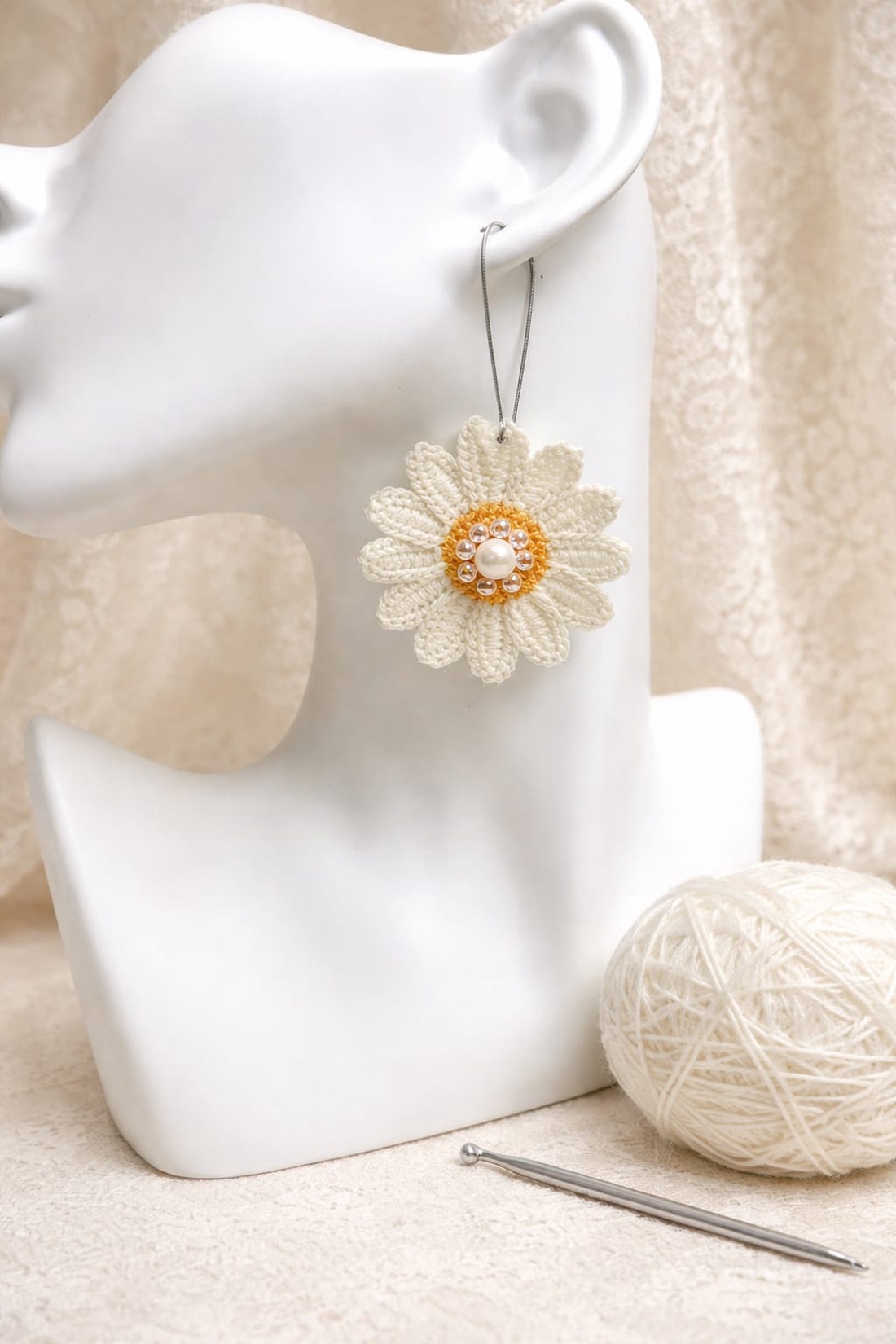 Cercei croșetați 01233 - bijuterii - cercei - cercei croșetați - Artynos.ro