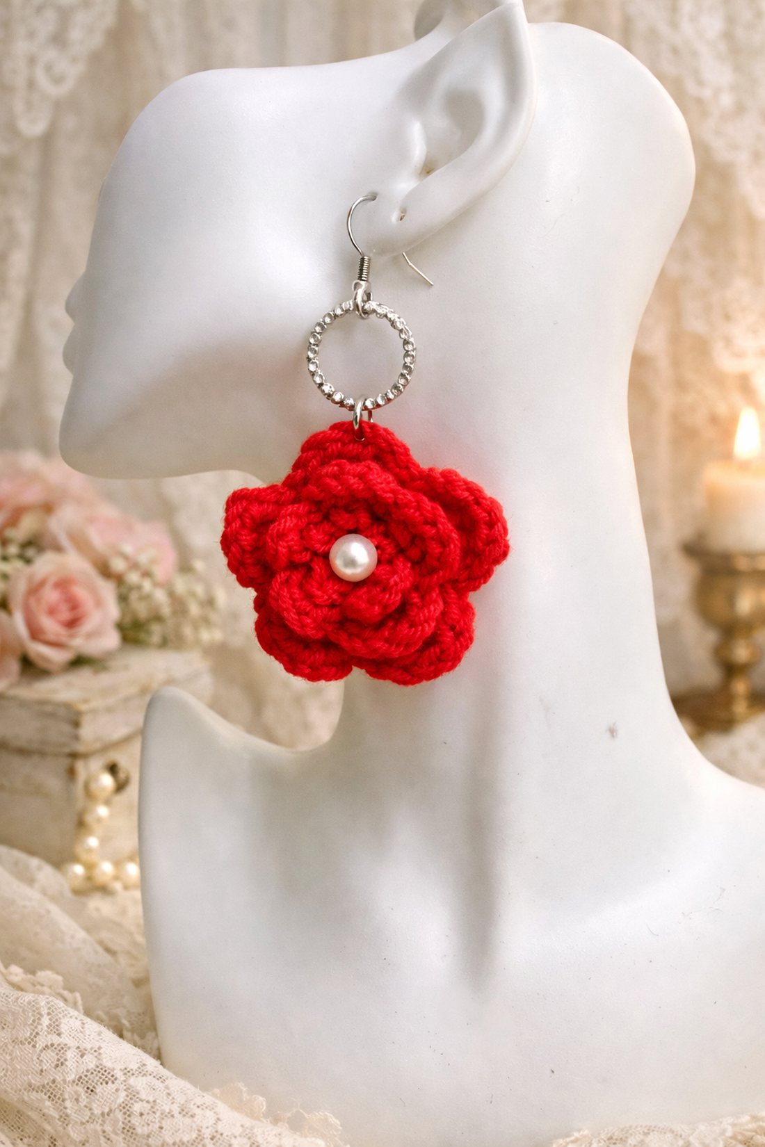 Cercei croșetați 01232 - bijuterii - cercei - cercei croșetați - Artynos.ro