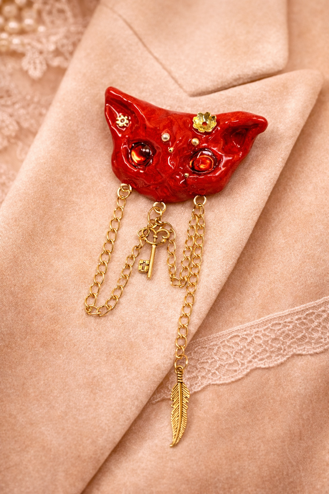 Broșă pisică-cadouri femei 01368 - bijuterii - broșe - Artynos.ro