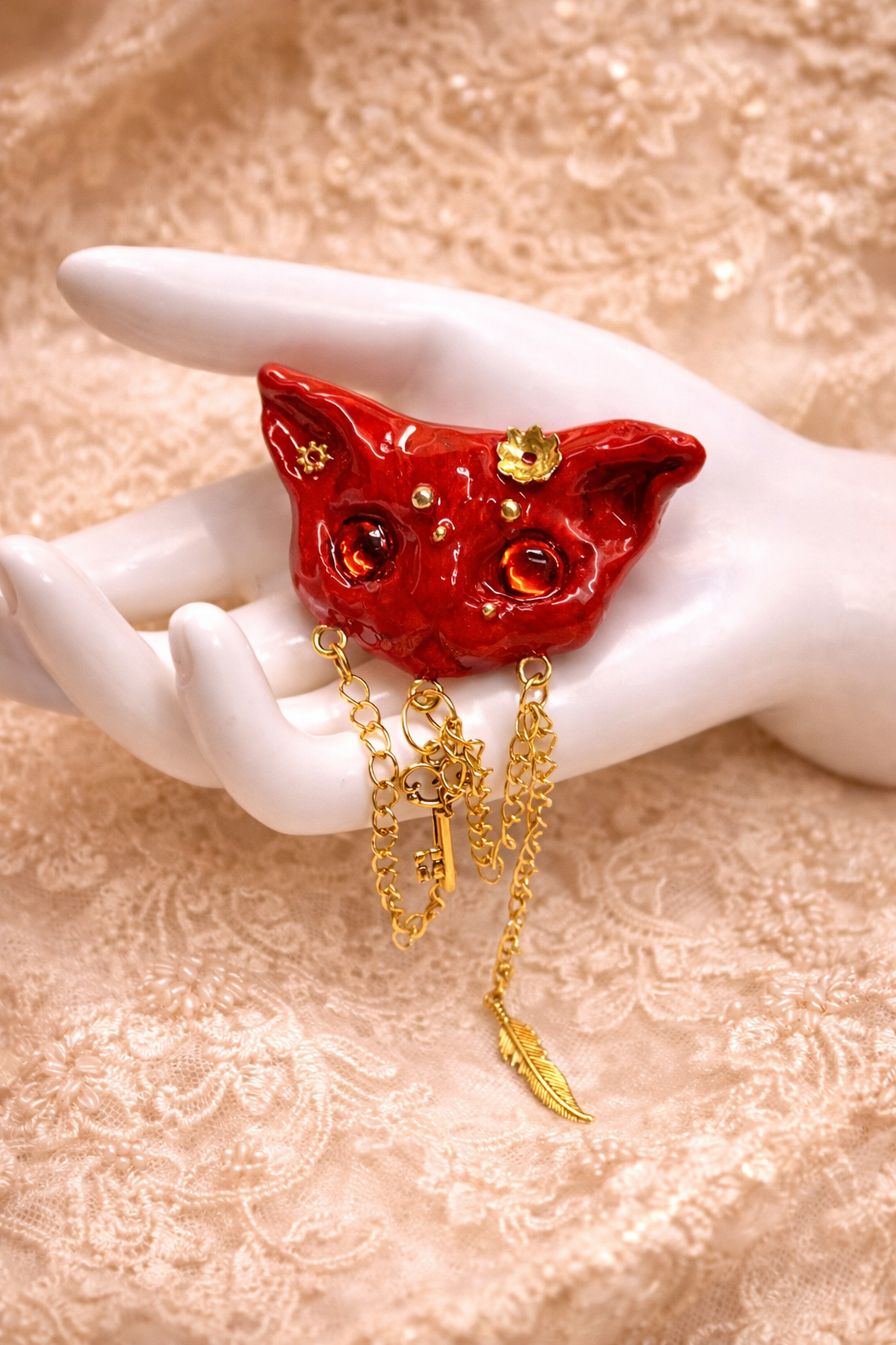 Broșă pisică-cadouri femei 01368 - bijuterii - broșe - Artynos.ro