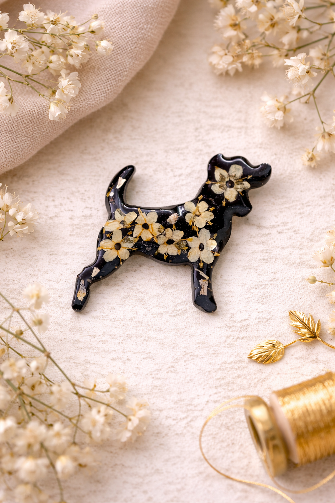 Broșă cățel-cadouri femei 01369 - bijuterii - broșe - Artynos.ro