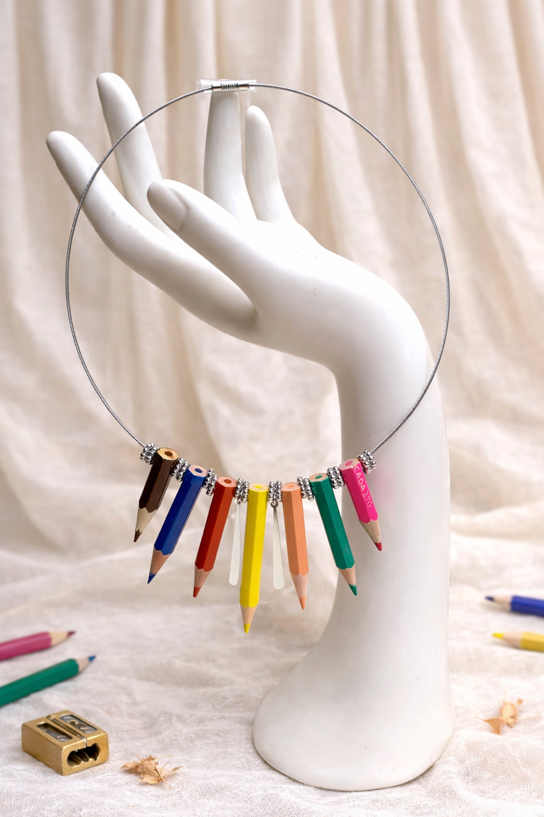 Colier creioane colorate 01296 - bijuterii - coliere - chockere - Artynos.ro