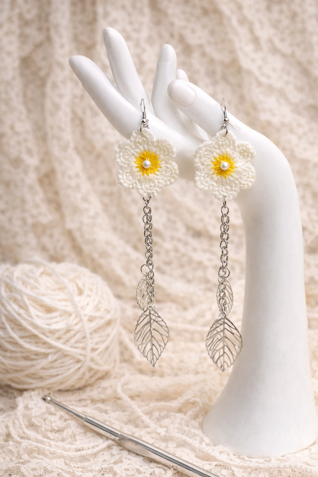 Cercei croșetați 01371 - bijuterii - cercei - cercei croșetați - Artynos.ro