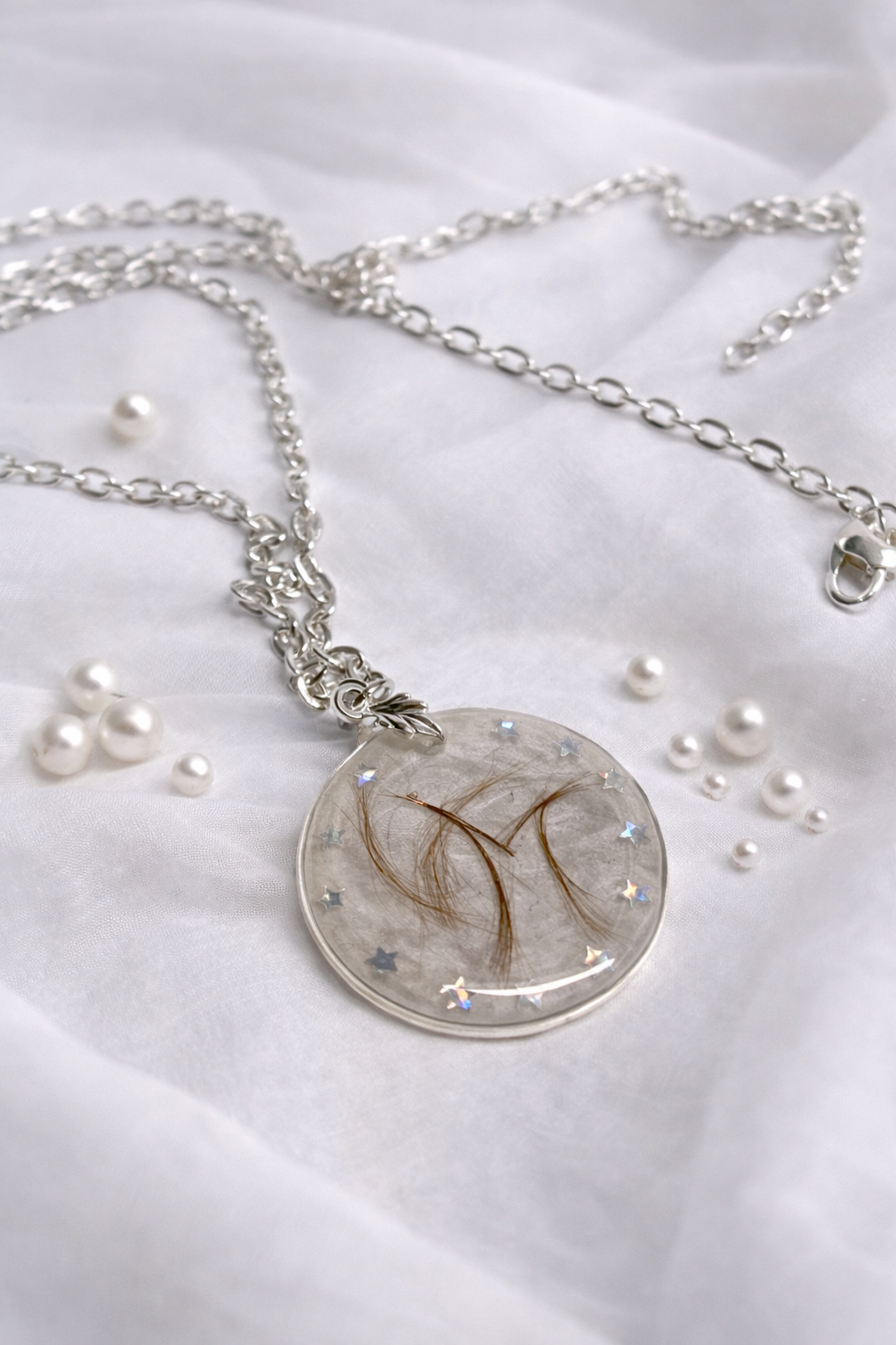 Pandantiv cu șuvițe de păr 01374 - bijuterii - coliere - coliere cu pandative - Artynos.ro