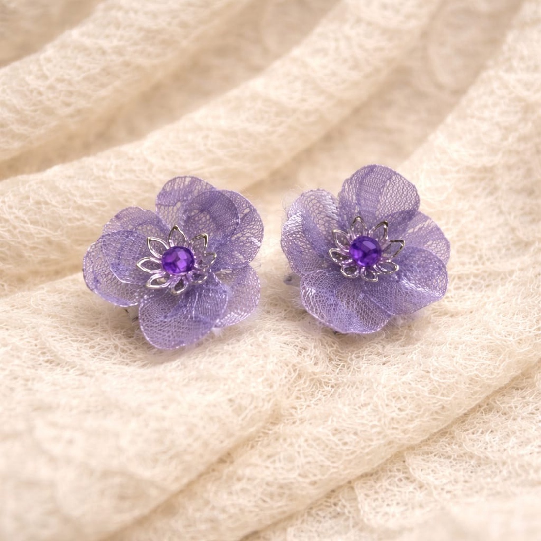 cercei unicat - rasina-dantela brodata 01380 - bijuterii - cercei - cercei din rășină - Artynos.ro