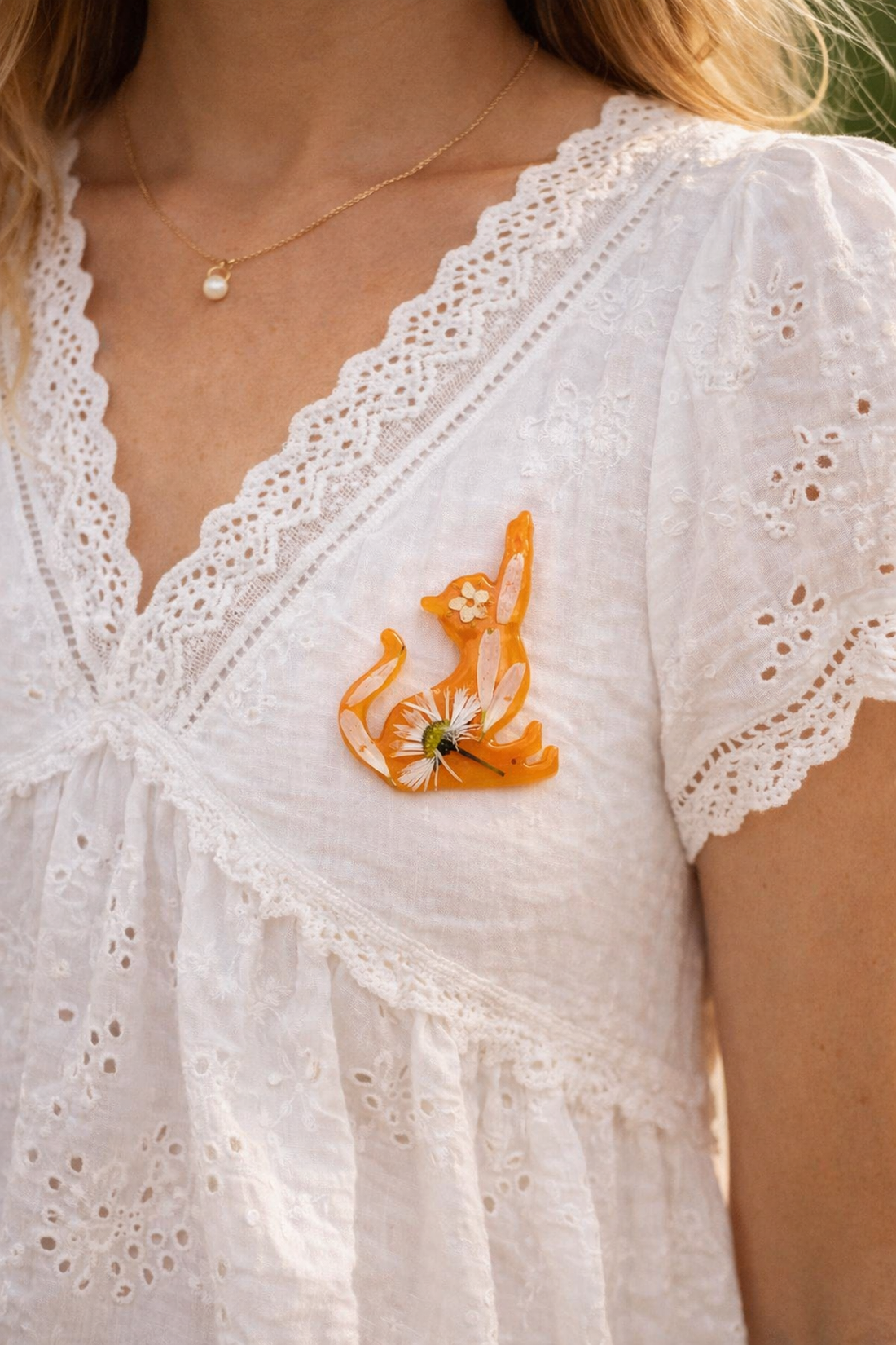 Broșă -pisica 00593 - bijuterii - broșe - Artynos.ro