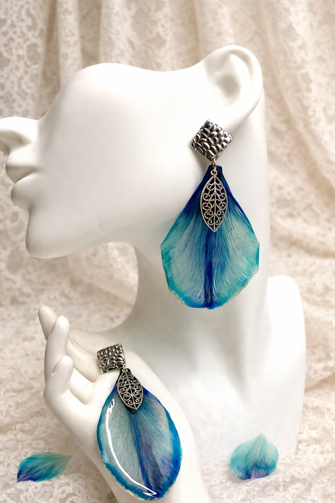 cercei cu Lalele 01376 - bijuterii - cercei - cercei din rășină - Artynos.ro