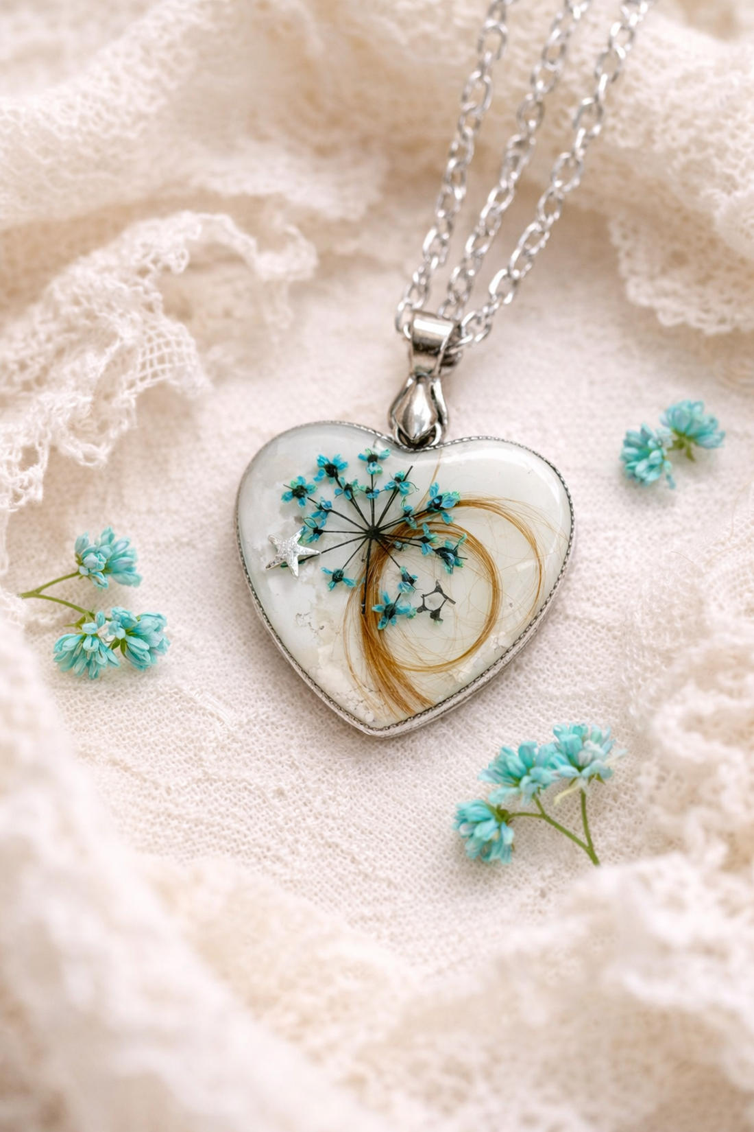 Pandantiv cu șuvițe de păr 01381 - bijuterii - coliere - pandative - Artynos.ro