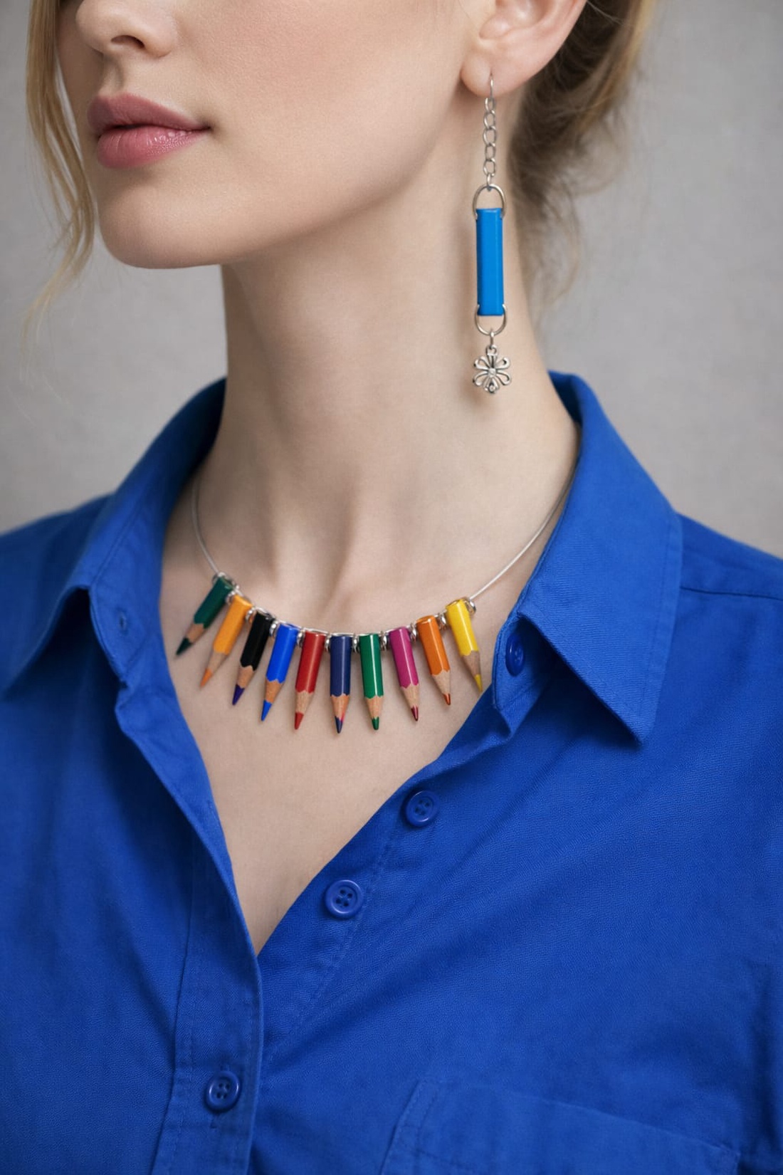  set bijuterii creioane colorate 00869 - bijuterii - seturi de bijuterii - Artynos.ro