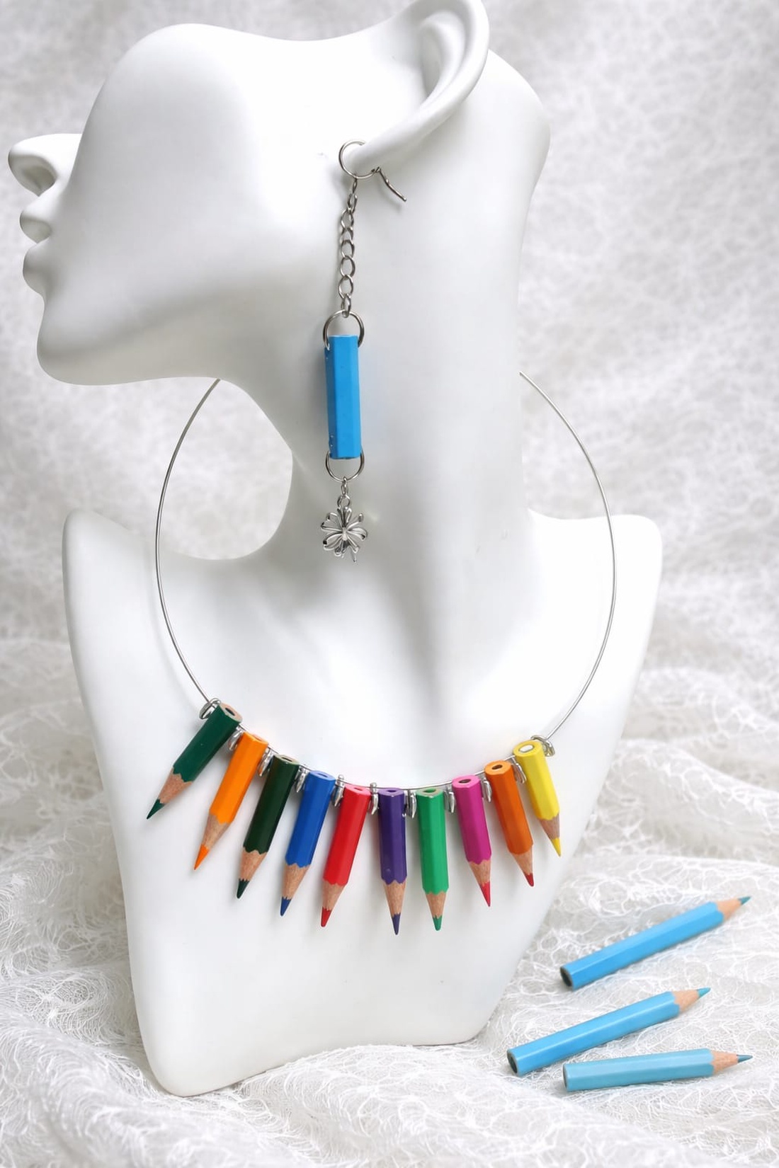  set bijuterii creioane colorate 00869 - bijuterii - seturi de bijuterii - Artynos.ro