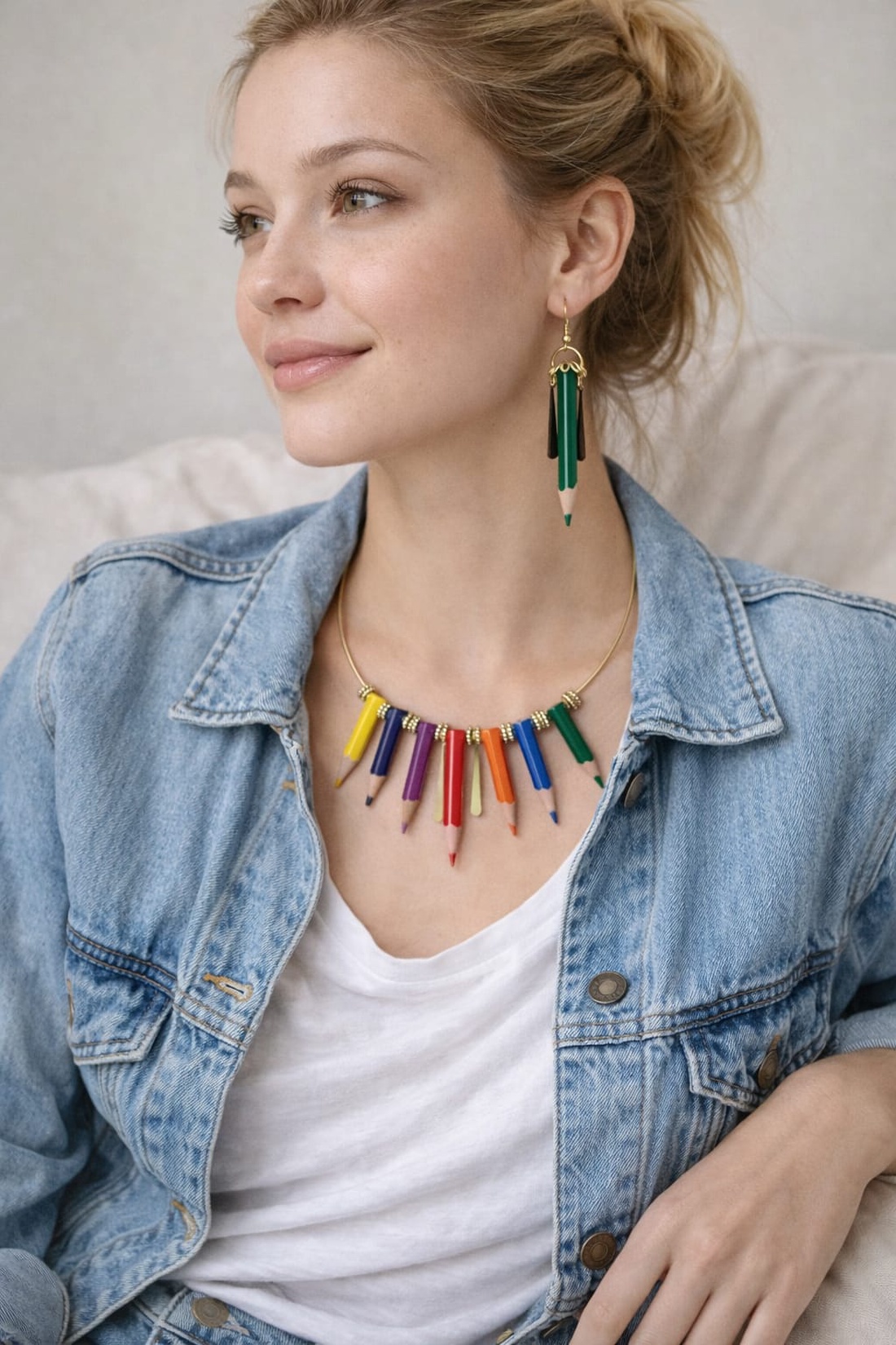 set bijuterii cu creioane colorate 00483 - bijuterii - seturi de bijuterii - Artynos.ro