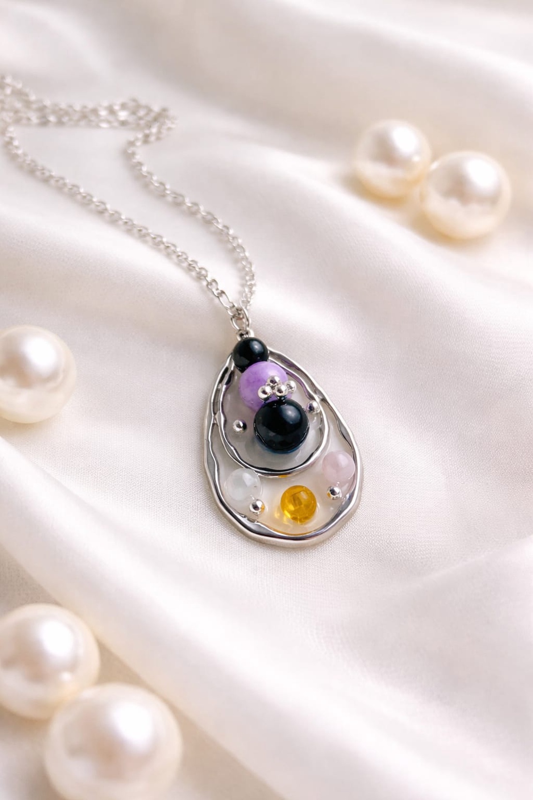 Colier -pandantiv cu pietre semipretioase 01173 - bijuterii - coliere - coliere cu pandative - Artynos.ro