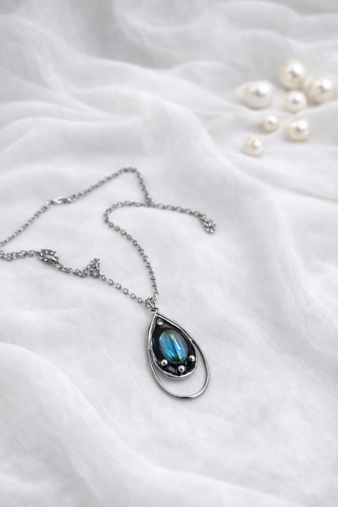 Colier -pandantiv cu scoici veritabile sidefate Abalone (Paua) 01161 - bijuterii - coliere - coliere cu pandative - Artynos.ro