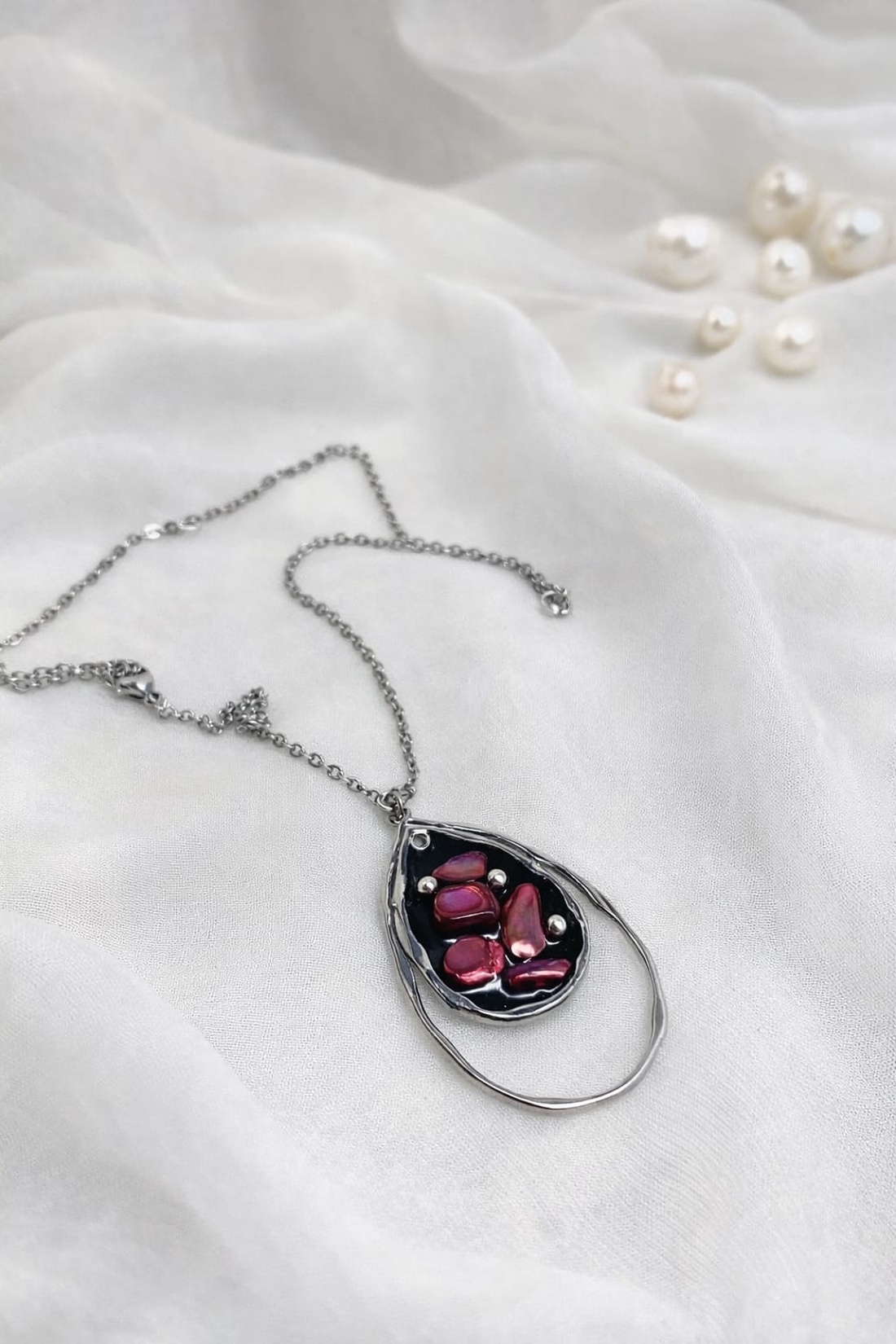 Colier -pandantiv cu scoici Abalone (Paua) 01160 - bijuterii - coliere - coliere cu pandative - Artynos.ro