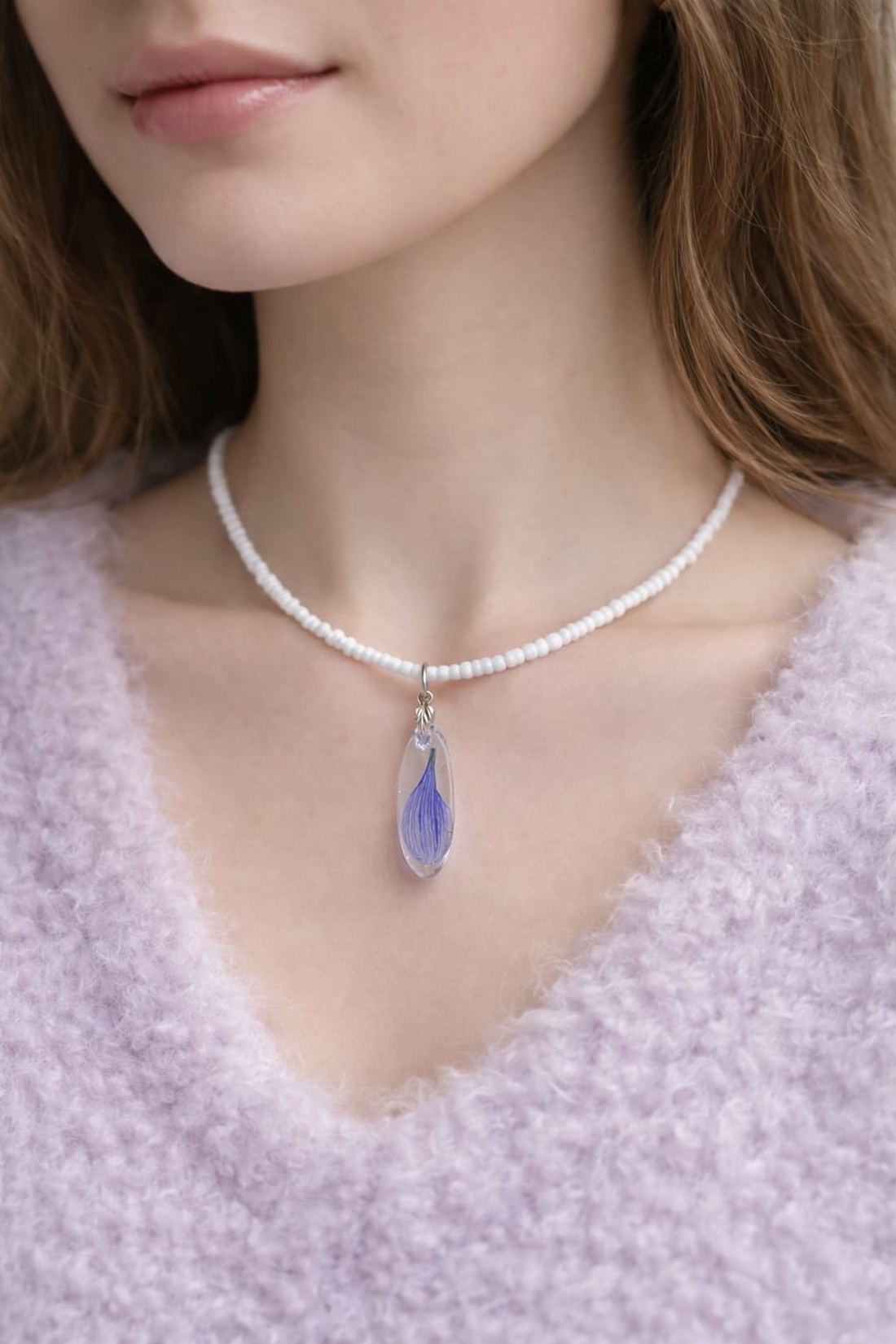 Colier-pandantiv cu Gerbera 01153 - bijuterii - coliere - coliere cu pandative - Artynos.ro