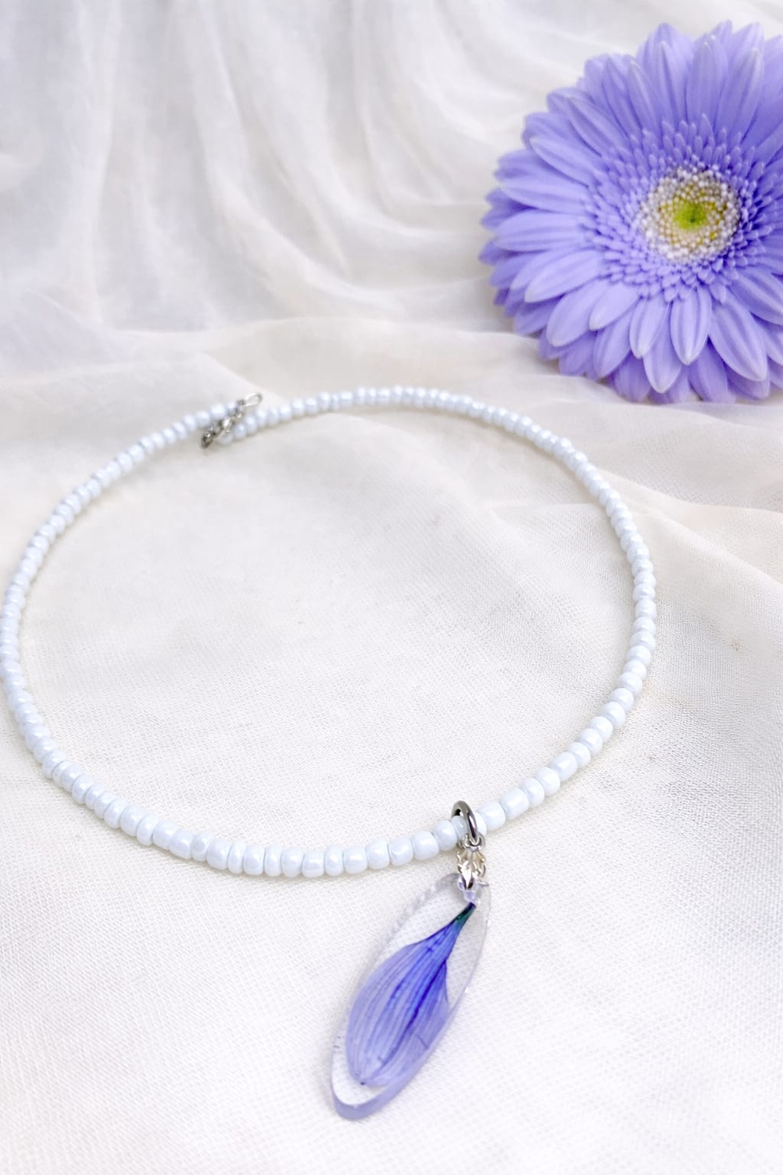 Colier-pandantiv cu Gerbera 01153 - bijuterii - coliere - coliere cu pandative - Artynos.ro