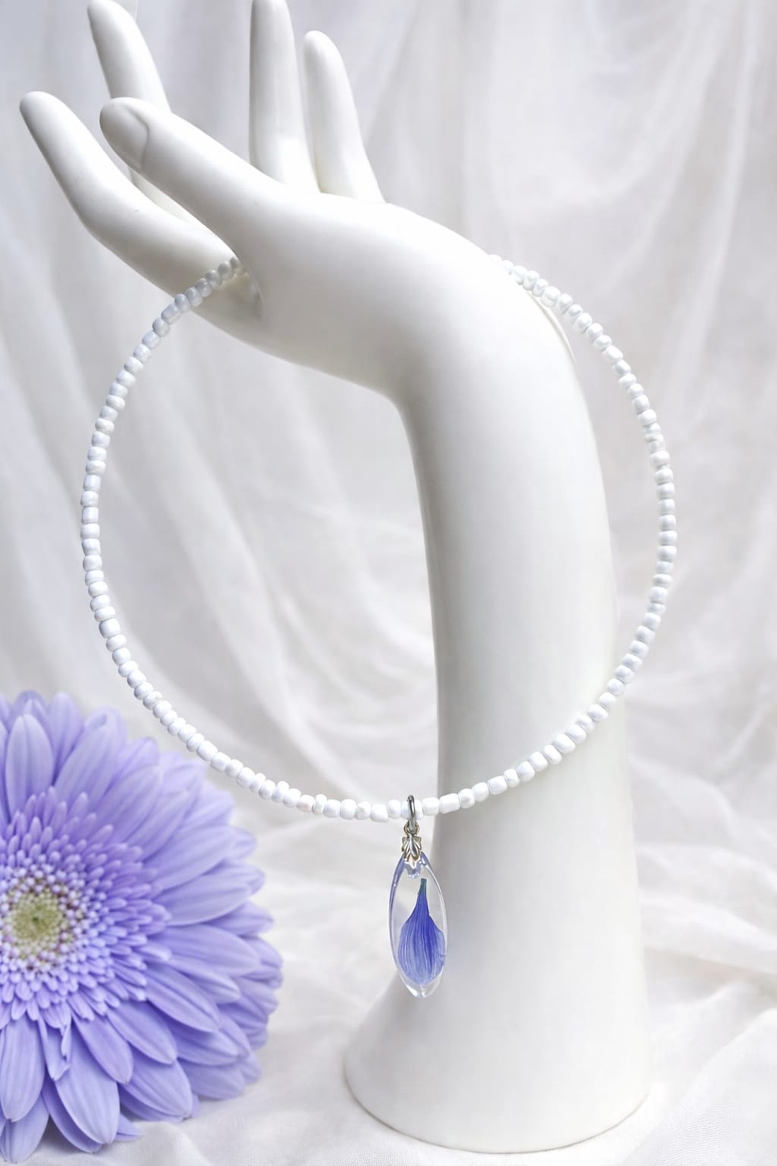 Colier-pandantiv cu Gerbera 01153 - bijuterii - coliere - coliere cu pandative - Artynos.ro