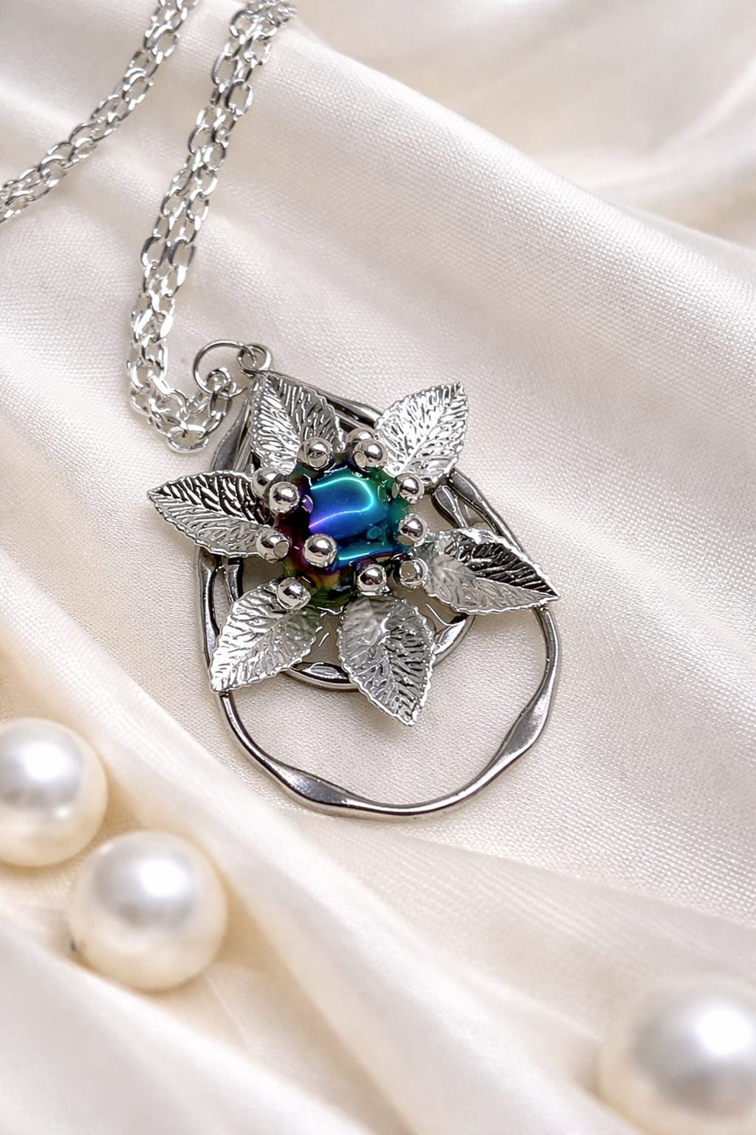 Colier-pandantiv inox si cristal 01137 - bijuterii - coliere - coliere cu pandative - Artynos.ro