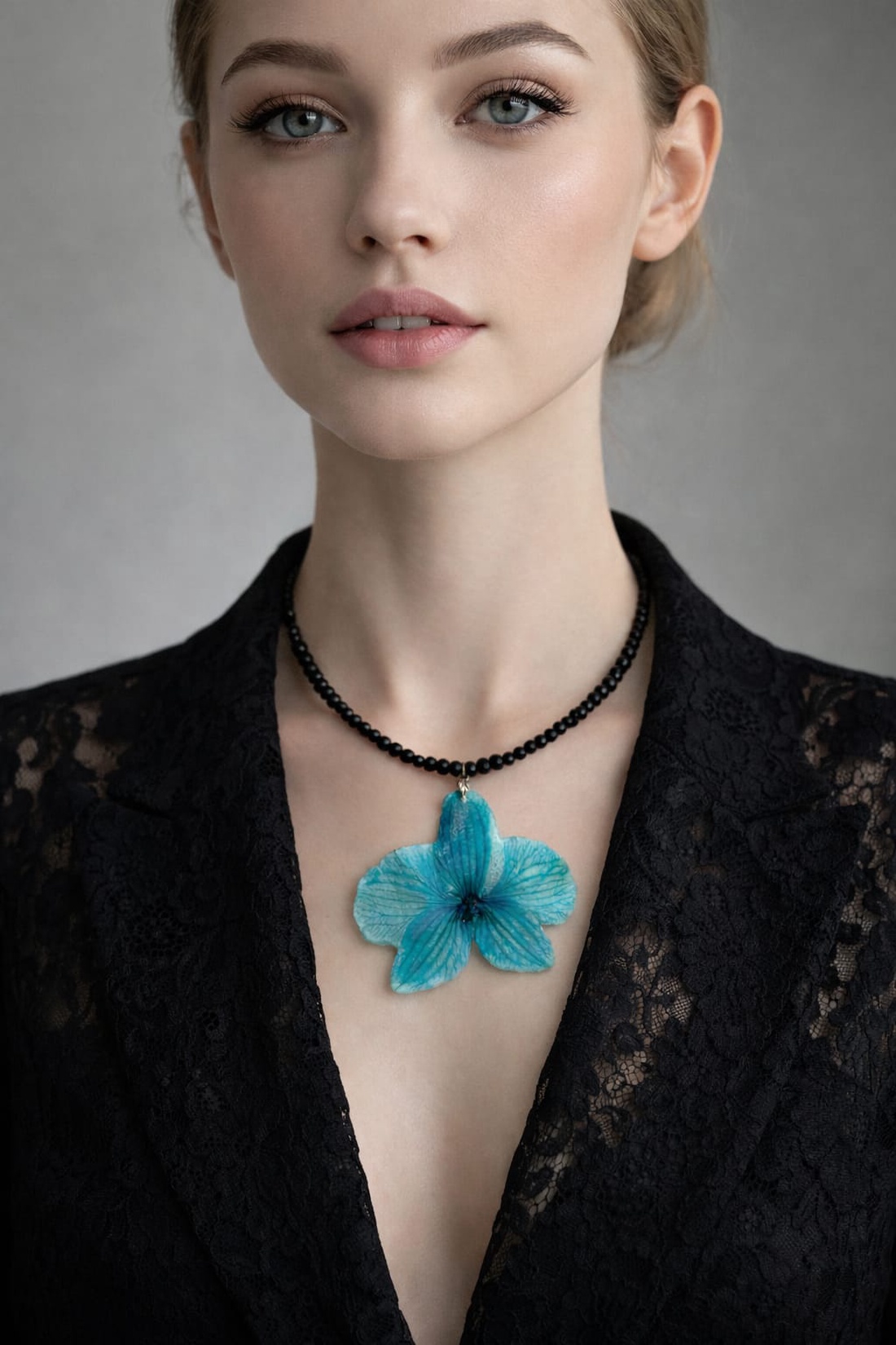 Colier -pandnativ cu flori naturale Orhidee 01133 - bijuterii - coliere - pandative - Artynos.ro