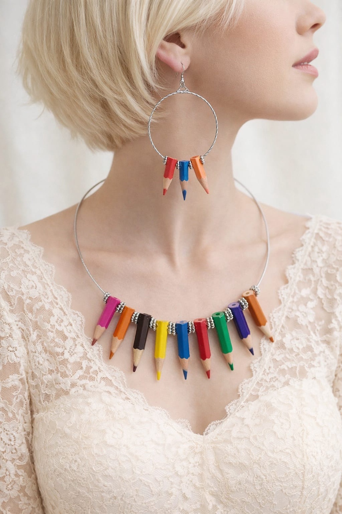 set bijuterii creioane colorate 01844 - bijuterii - seturi de bijuterii - Artynos.ro