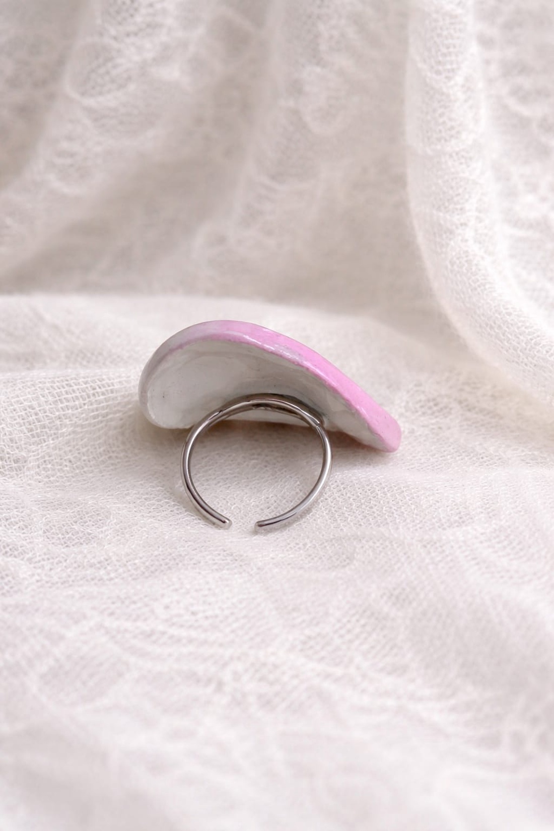 Inel pictat manual din lut si rasina 01847 - bijuterii - inele - inele statement - Artynos.ro