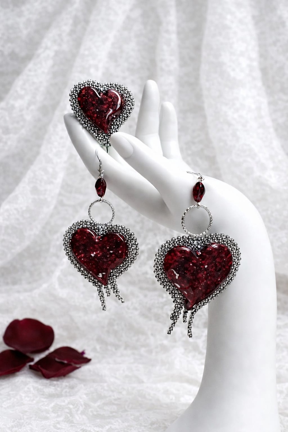 Set bijuterii cu Trandafiri 01851 - bijuterii - seturi de bijuterii - Artynos.ro