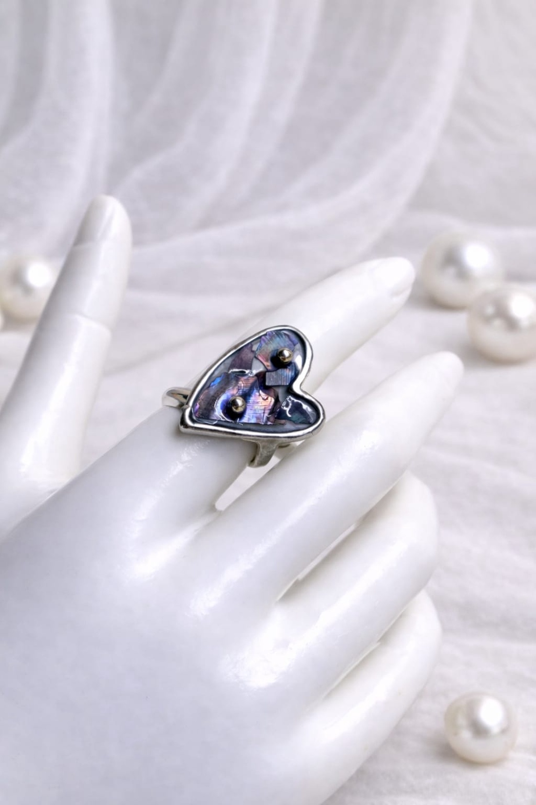 Inel cu scoici veritabile Abalone (Paua) 01170 - bijuterii - inele - inele cu figurine - Artynos.ro