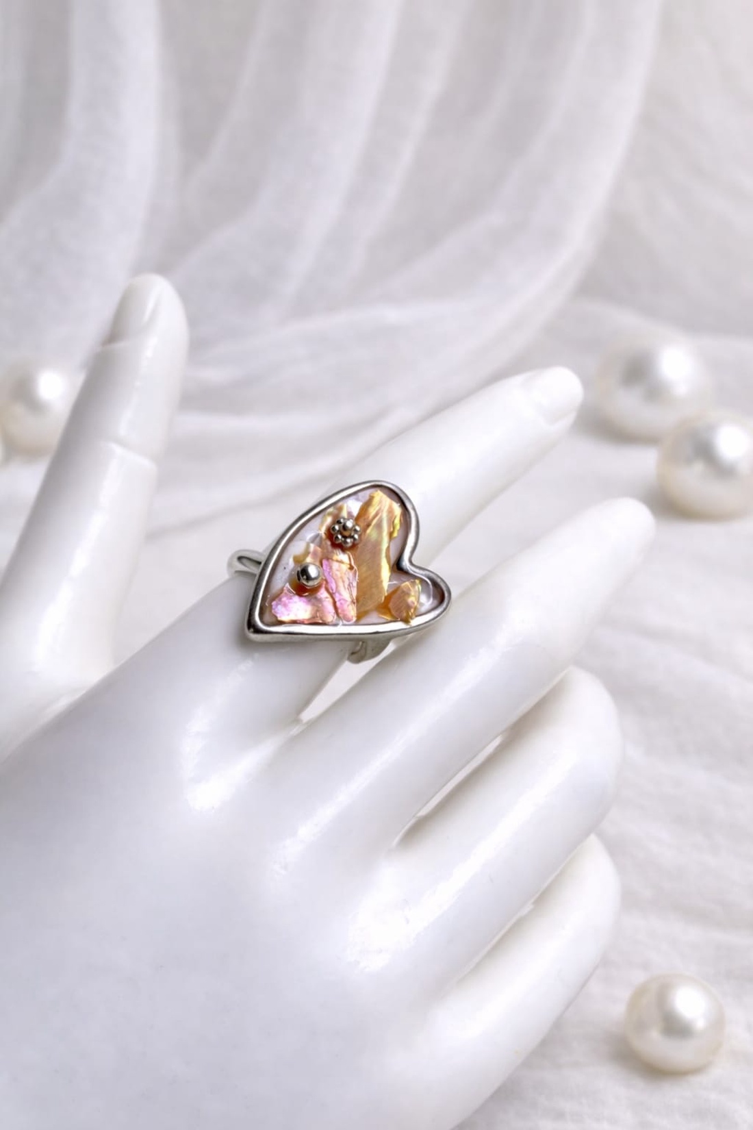 Inel cu scoici veritabile Abalone (Paua) 01168 - bijuterii - inele - inele cu figurine - Artynos.ro