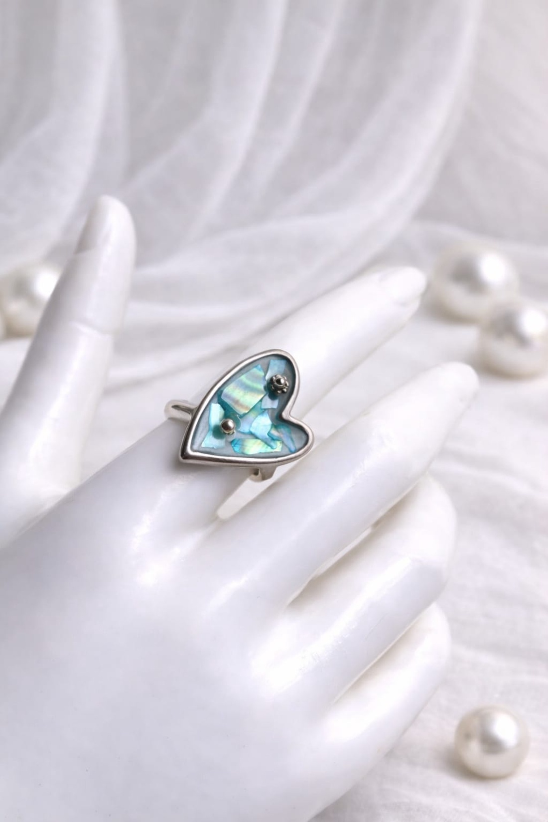 Inel cu scoici veritabile Abalone (Paua) 01167 - bijuterii - inele - inele cu figurine - Artynos.ro