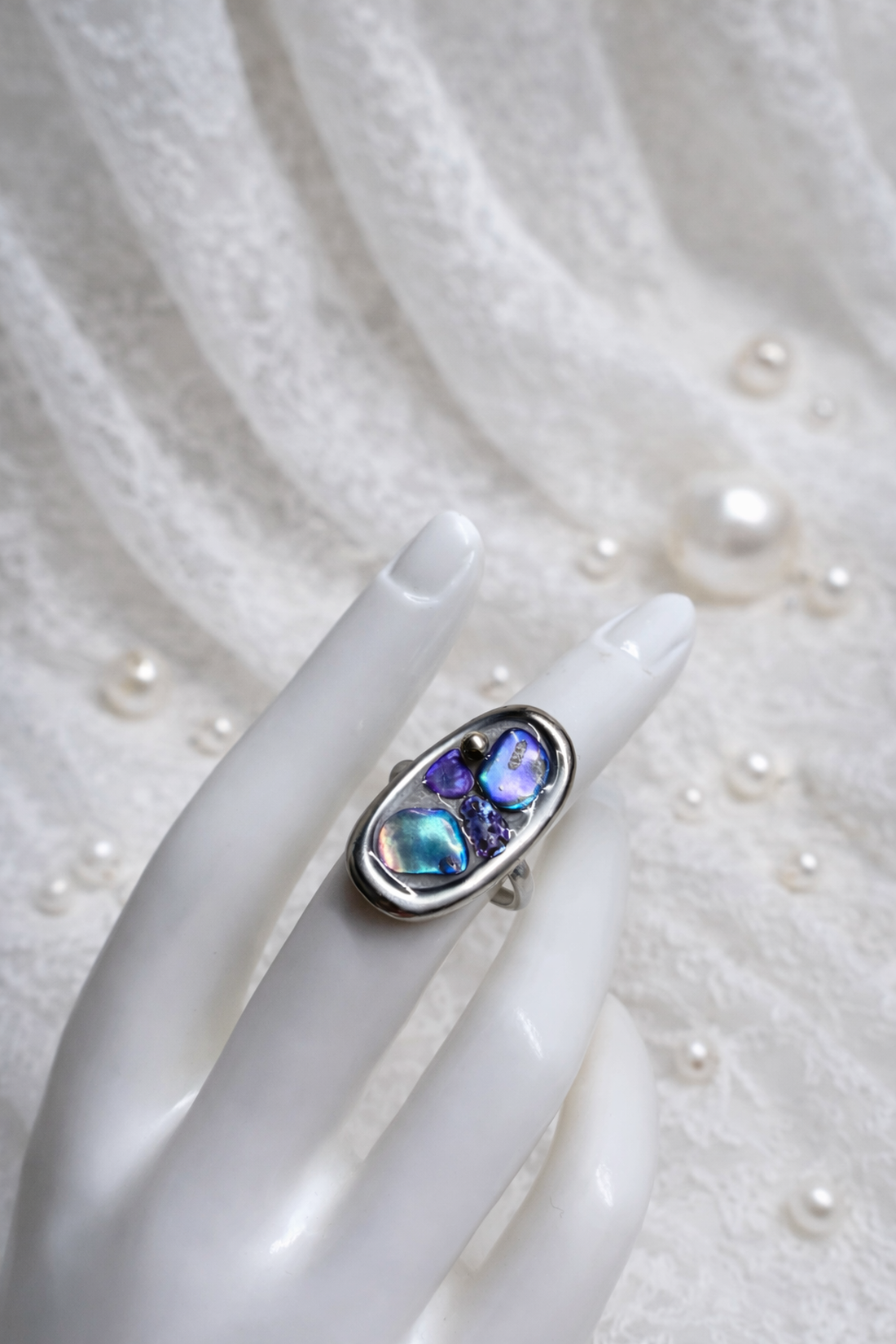 Inel cu scoici veritabile Abalone (Paua) 01165 - bijuterii - inele - inele cu figurine - Artynos.ro