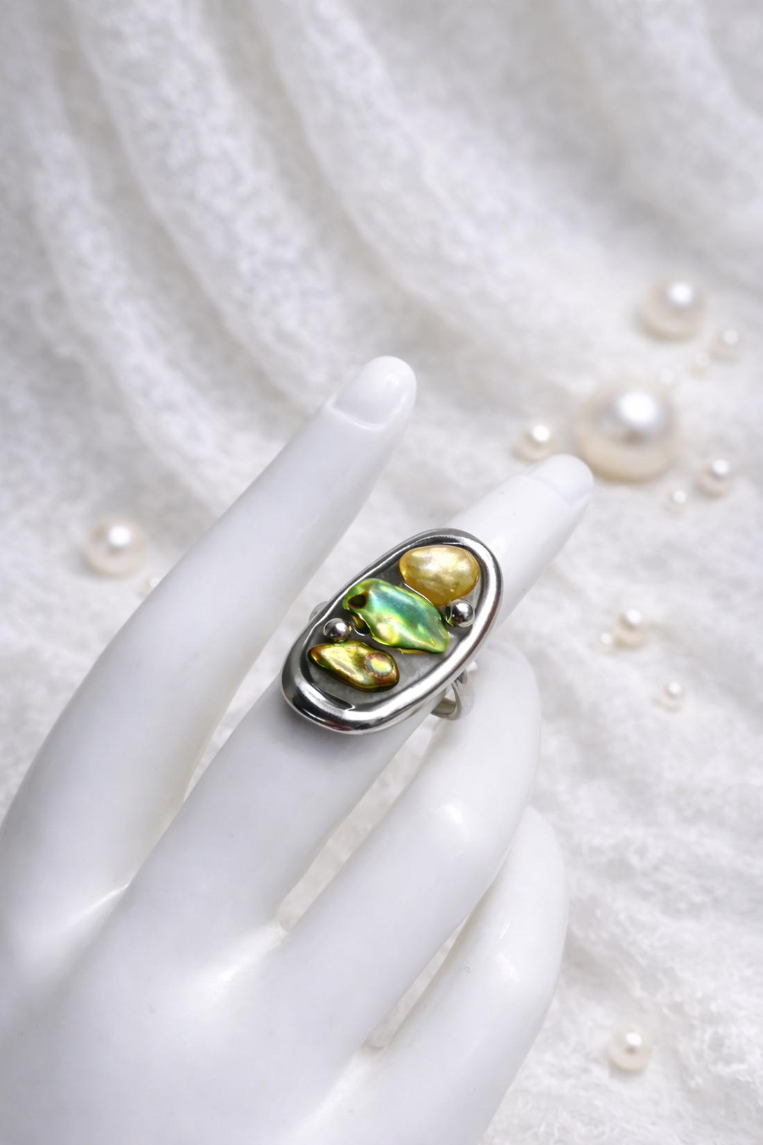 Inel cu scoici veritabile Abalone (Paua) 01164 - bijuterii - inele - inele cu figurine - Artynos.ro