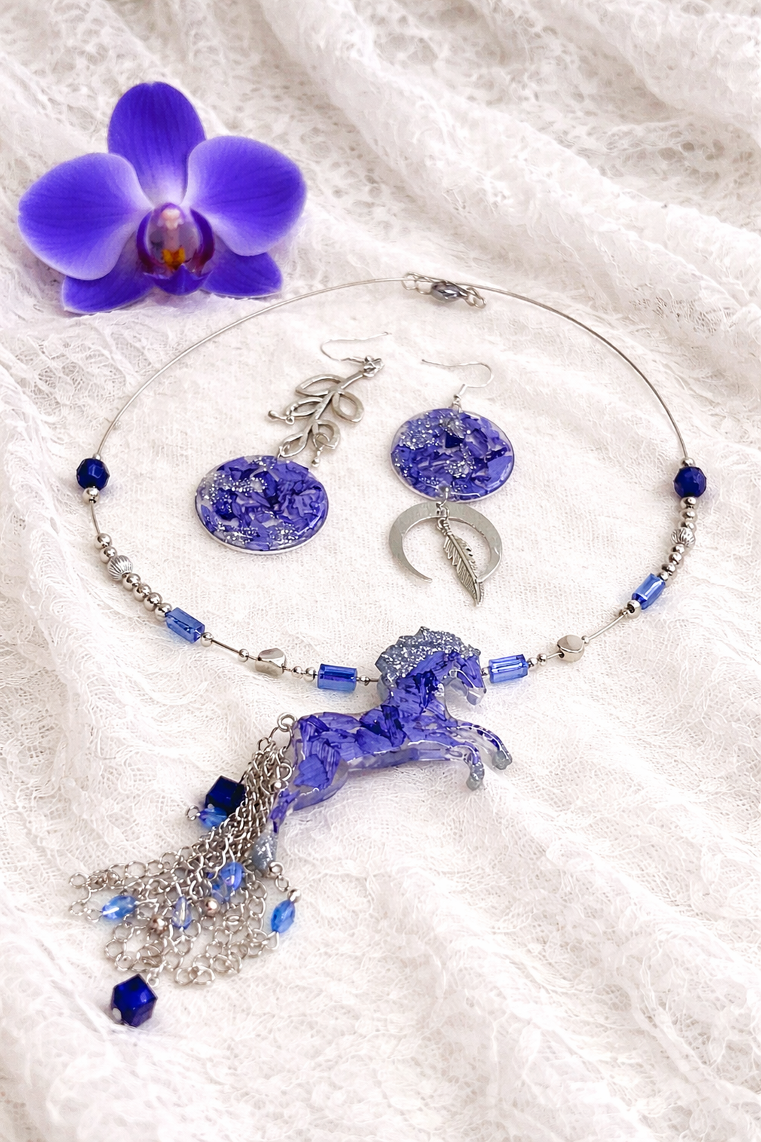  set bijuterii cu flori naturale 01361 - bijuterii - seturi de bijuterii - Artynos.ro