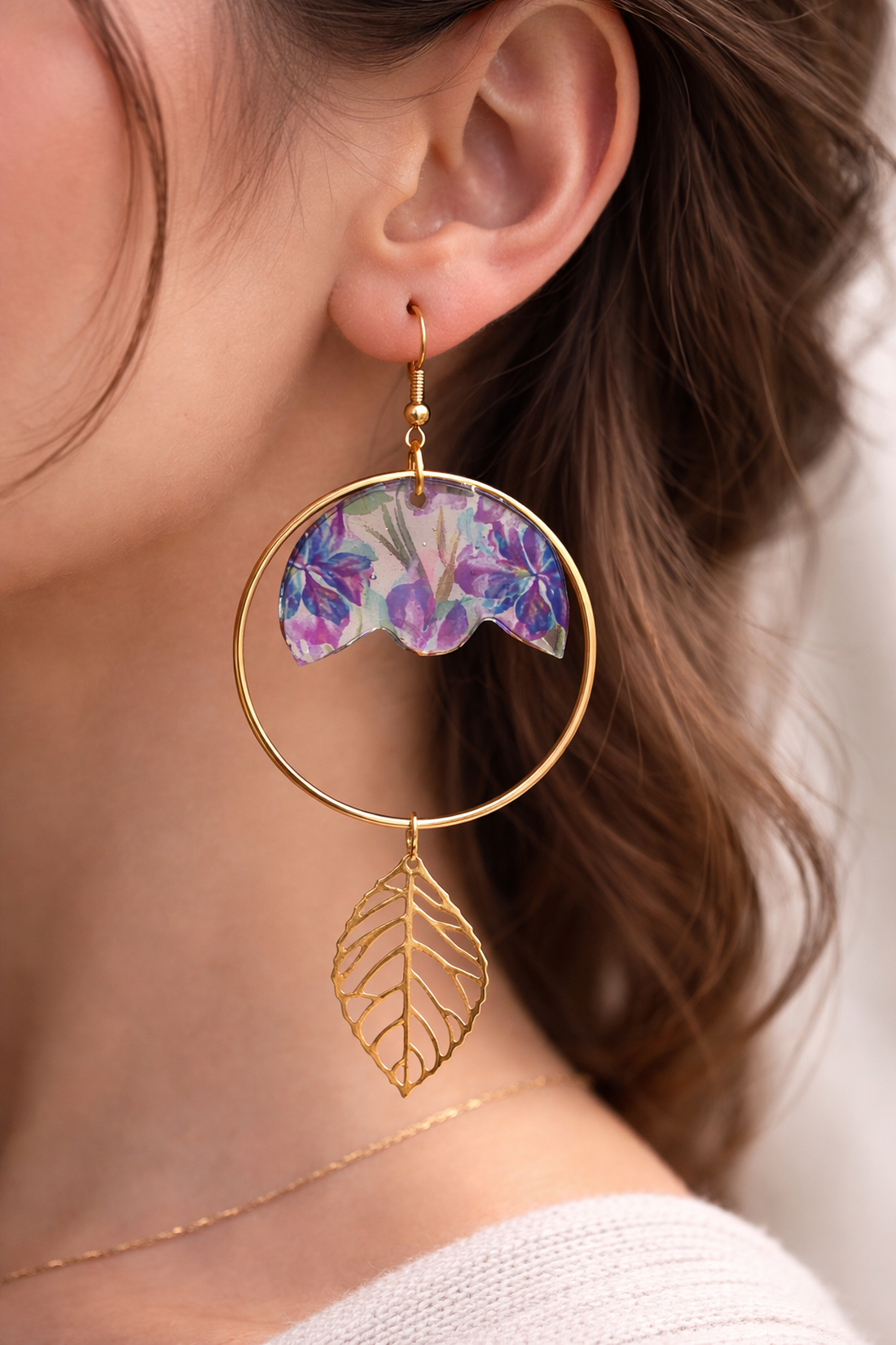  Cercei din rasina  01840 - bijuterii - cercei - cercei din rășină - Artynos.ro