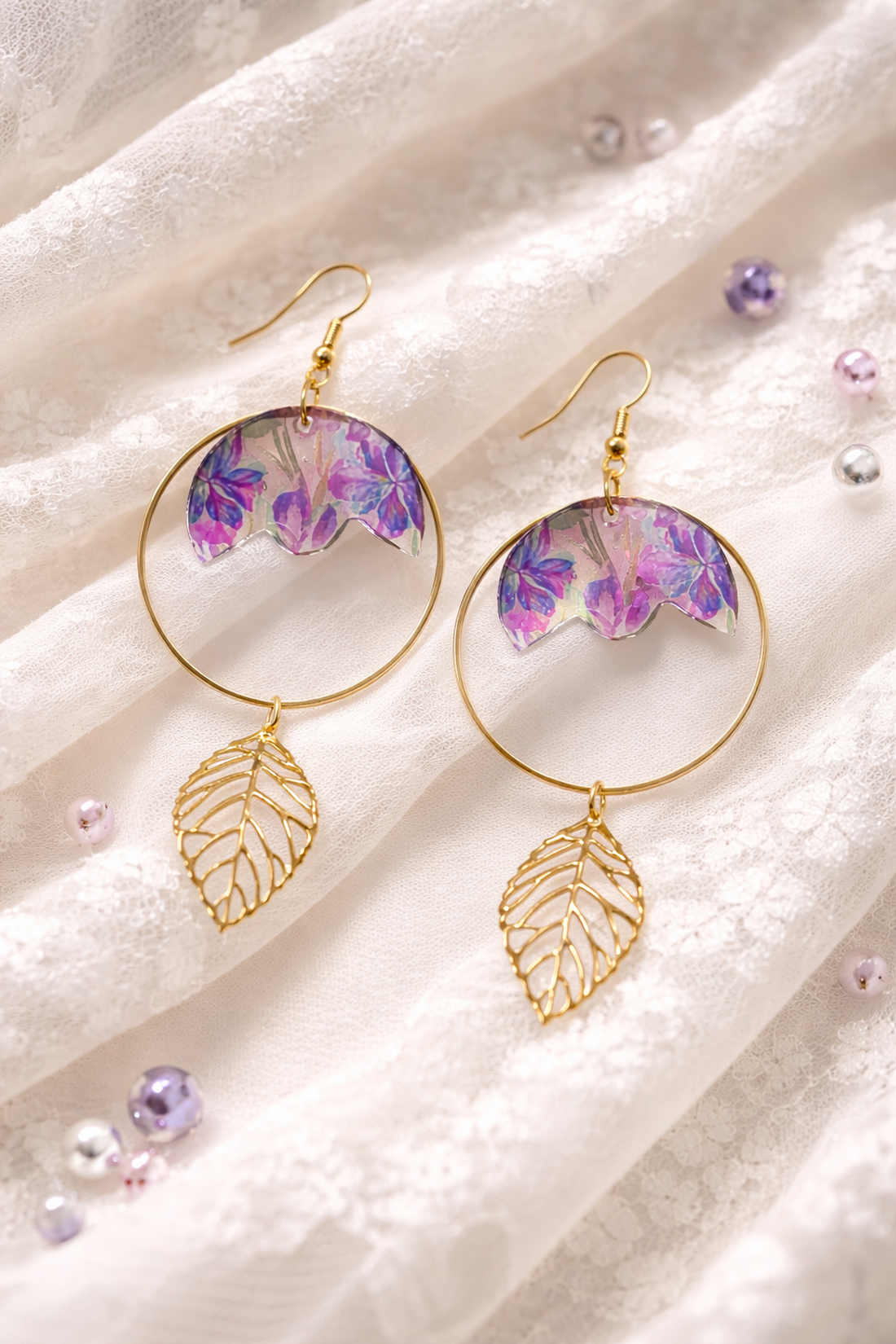  Cercei din rasina  01840 - bijuterii - cercei - cercei din rășină - Artynos.ro