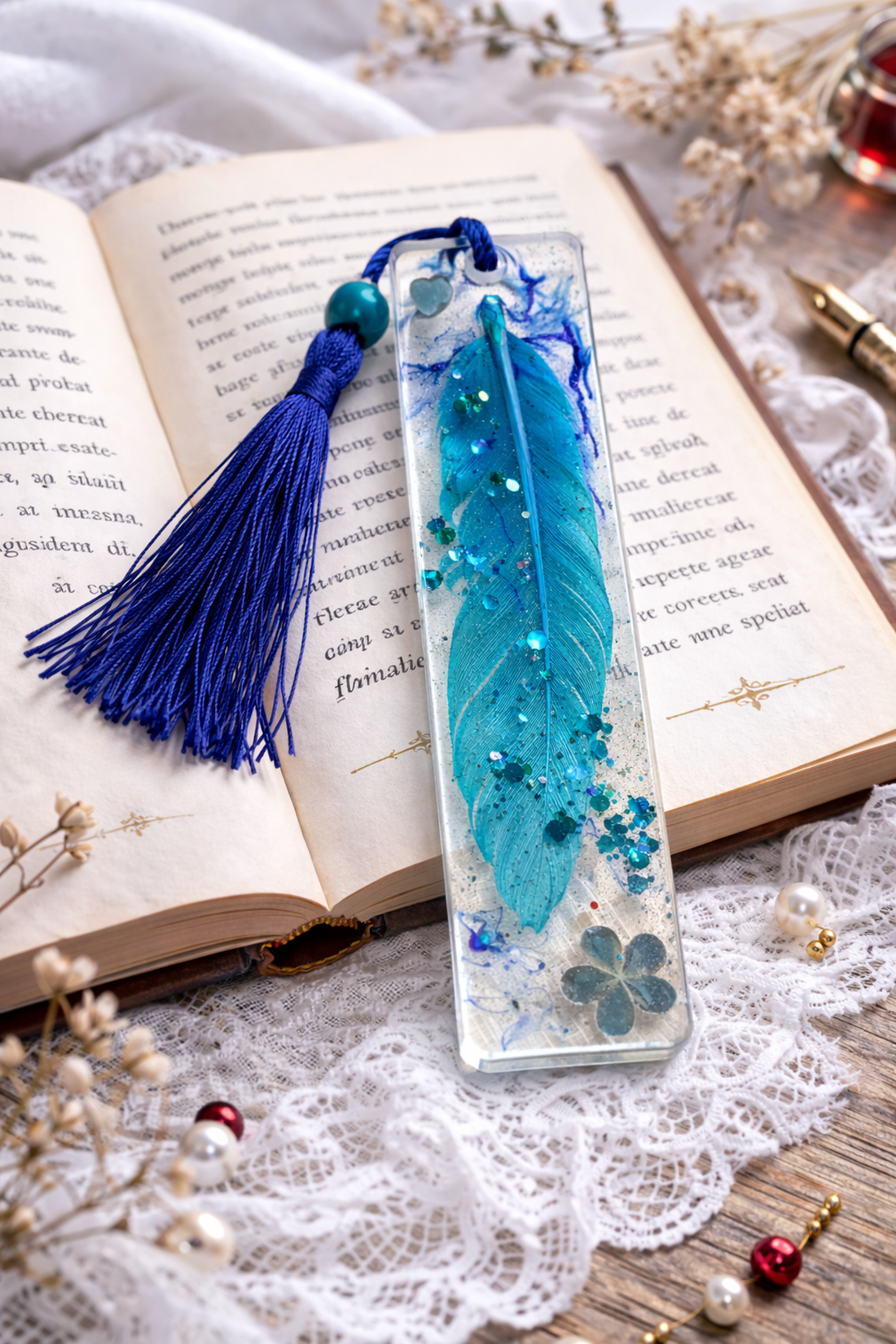  semn de carte handmade din rasina 01852 - cărți și creații cu tematică muzicală, cadouri - semn de carte - Artynos.ro