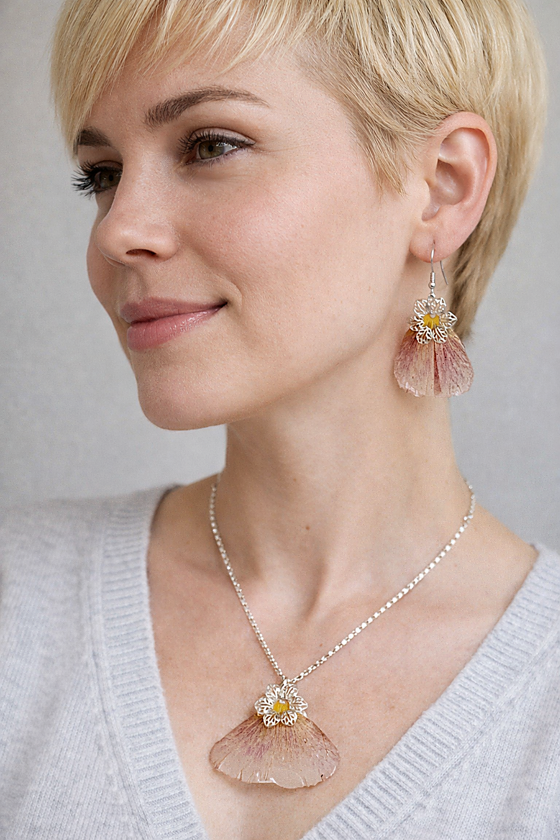 Set bijuterii cu Trandafiri 01880 - bijuterii - seturi de bijuterii - Artynos.ro