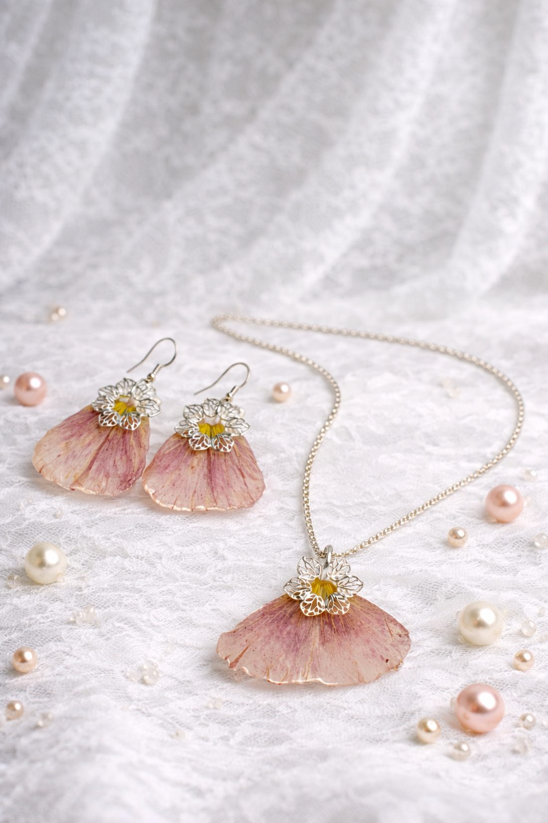 Set bijuterii cu Trandafiri 01880 - bijuterii - seturi de bijuterii - Artynos.ro