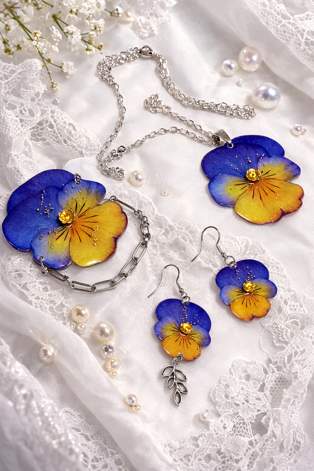 Set bijuterii Panselute 01886 - bijuterii - seturi de bijuterii - Artynos.ro