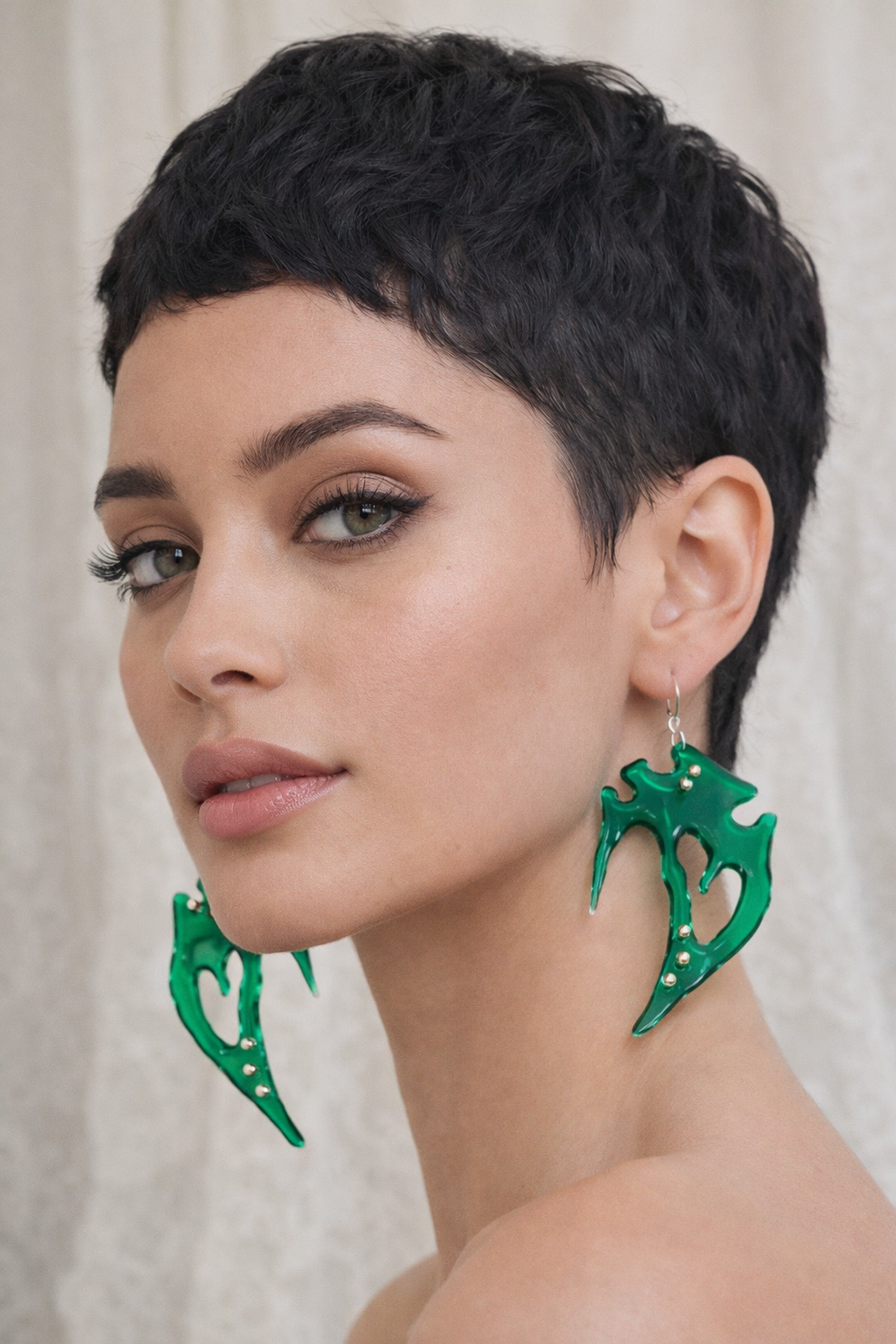 Cercei statement -Liquid Emerald - din Rășină epoxidica 01899 - bijuterii - cercei - cercei din rășină - Artynos.ro