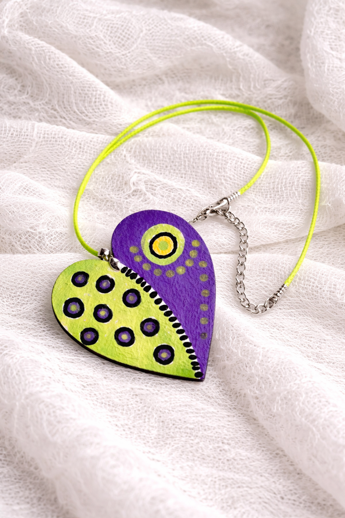 Colier cu pandantiv pictat manual,cadou pentru iubita,mama,fiica ,prietena,educatoare 01943 - bijuterii - coliere - coliere cu pandative - Artynos.ro