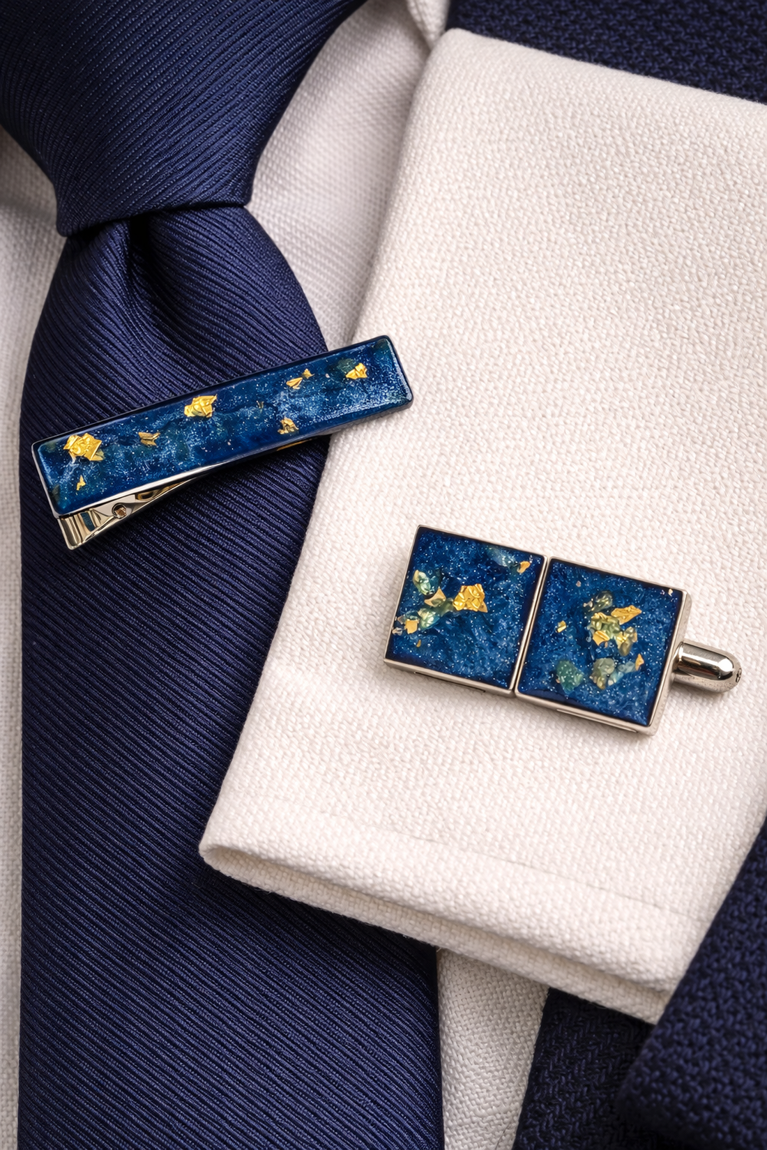 Butoni de cămașă si clemă cravată -Set cadou accesorii bărbați 01949 - bijuterii - butoni de manșetă - Artynos.ro