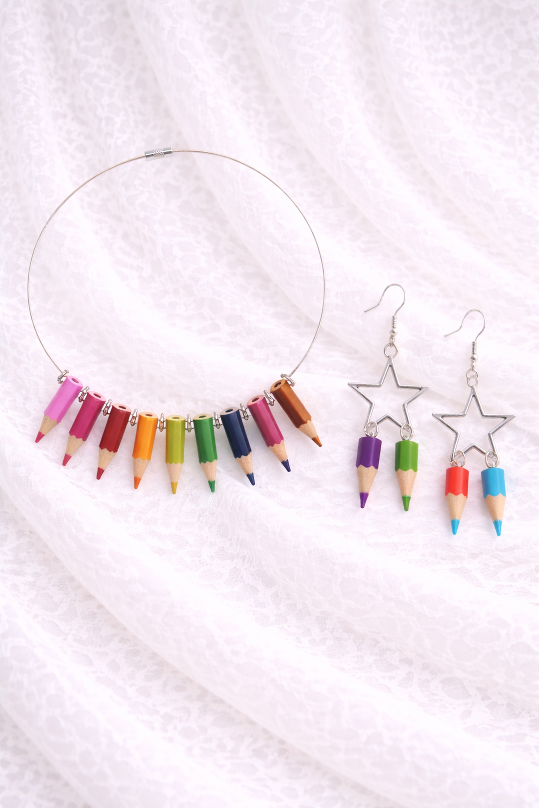 set bijuterii cu creioane colorate 01954 - bijuterii - seturi de bijuterii - Artynos.ro