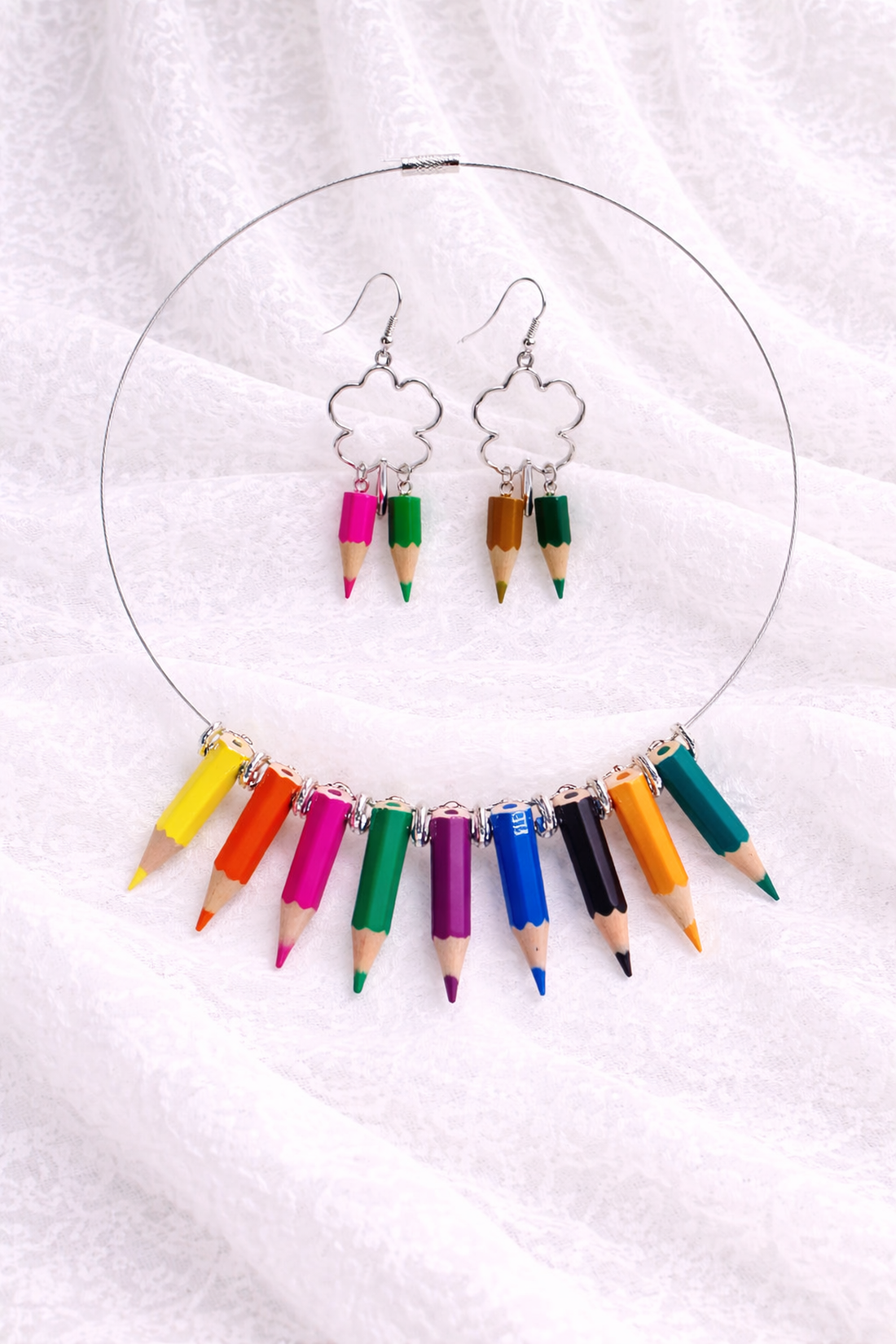 set bijuterii cu creioane colorate 01956 - bijuterii - seturi de bijuterii - Artynos.ro