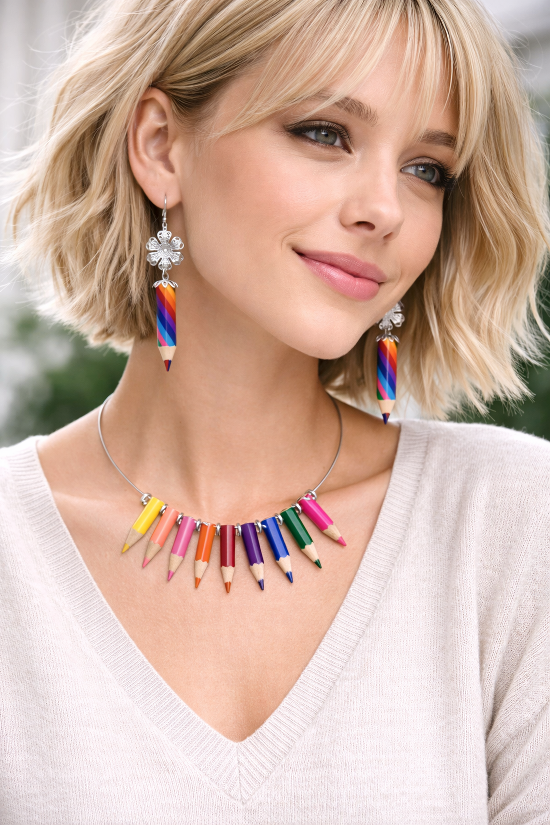 Set bijuterii cu creioane colorate 01958 - bijuterii - seturi de bijuterii - Artynos.ro