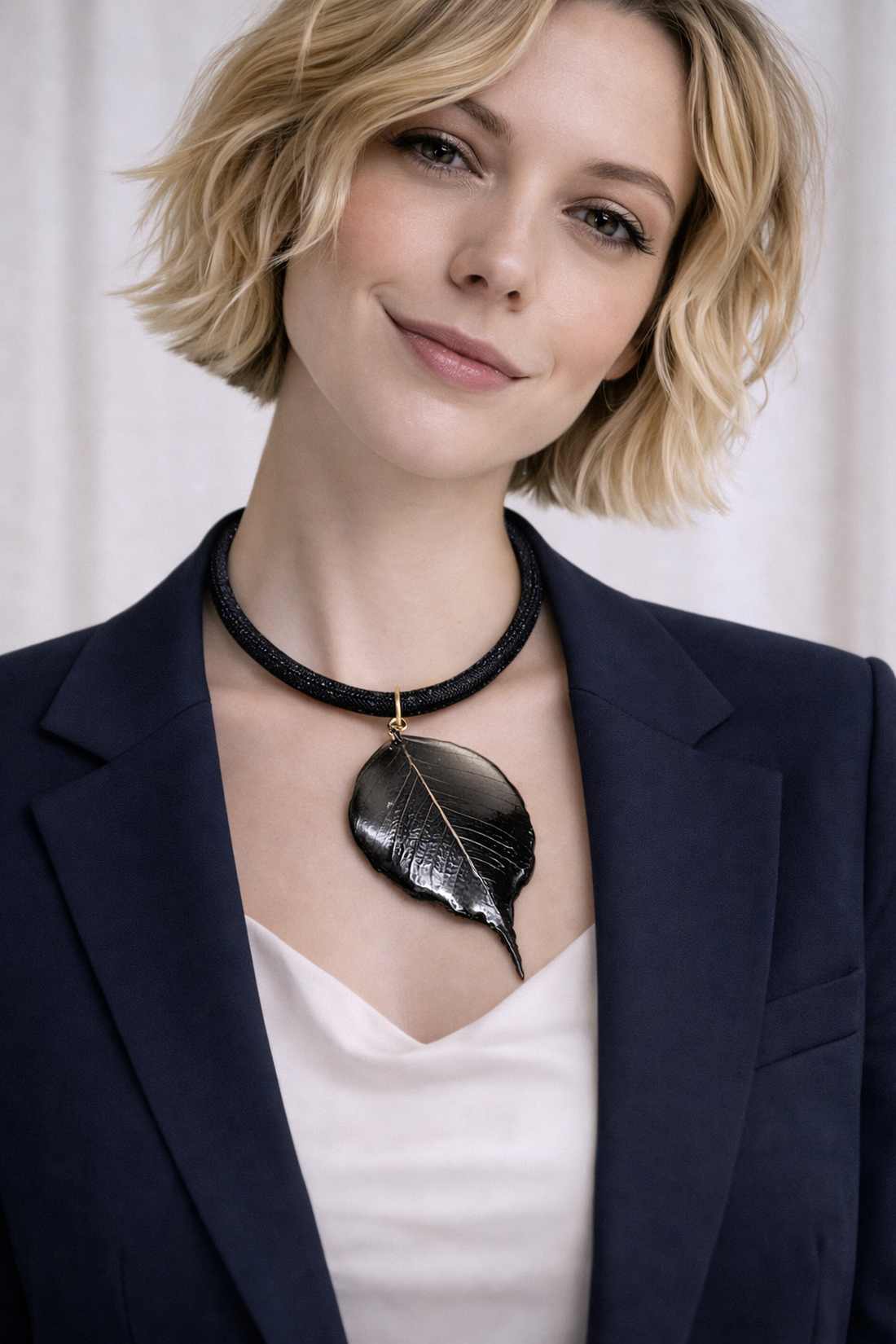 Colier tubular cu pandantiv - trandafir natural 01964 - bijuterii - coliere - coliere cu pandative - Artynos.ro