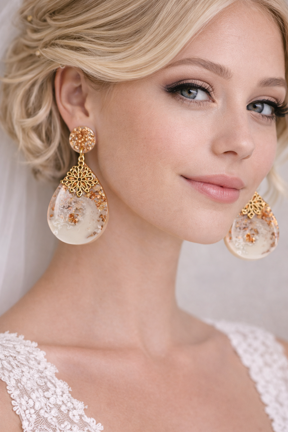 Cercei pentru mireasă-nuntă,party 01978 - accesorii nuntă - bijuterii mireasă - cercei mireasă - Artynos.ro